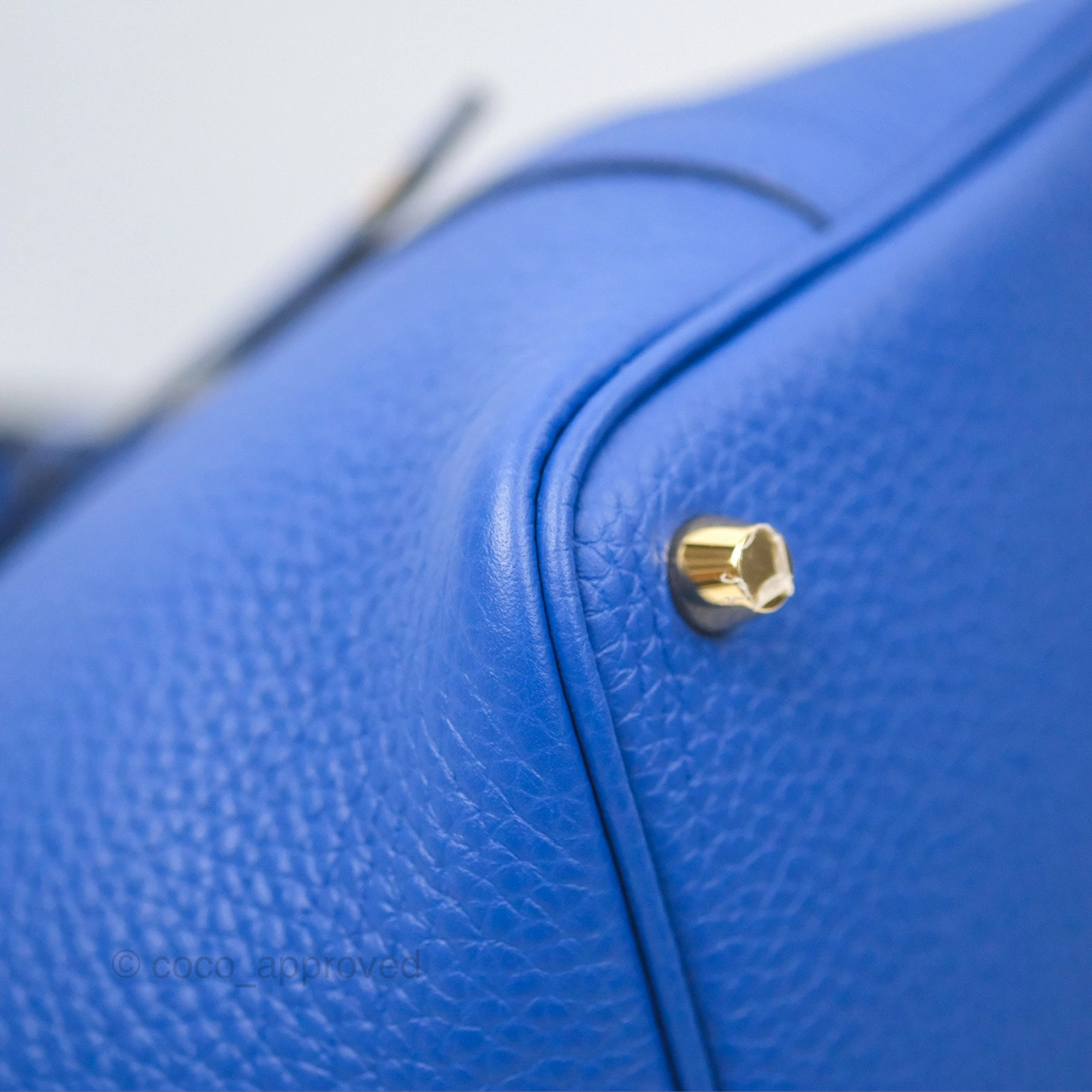 Herms Picotin 18 Bleu Royal Clemence Gold Hardware