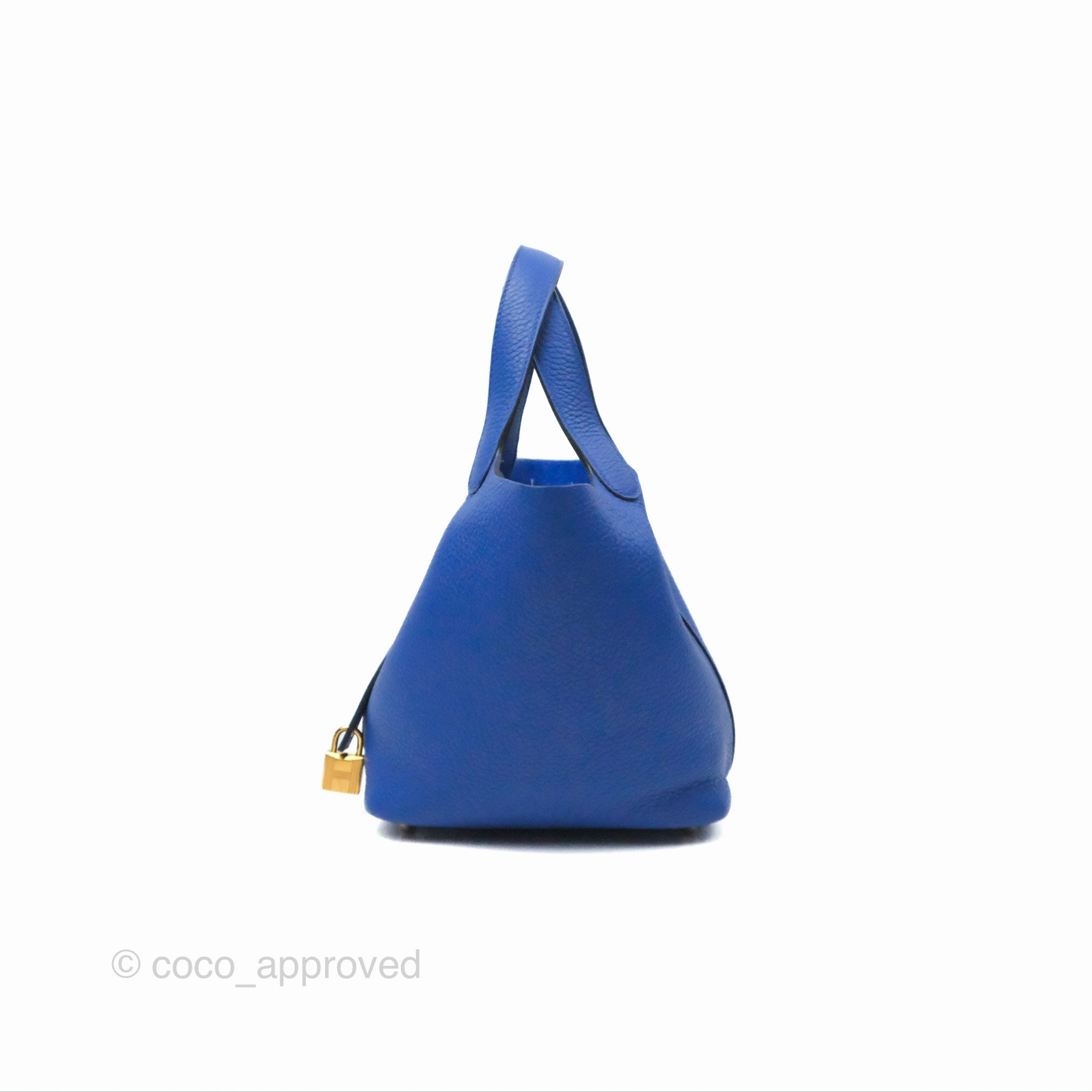Herms Picotin 18 Bleu Royal Clemence Gold Hardware
