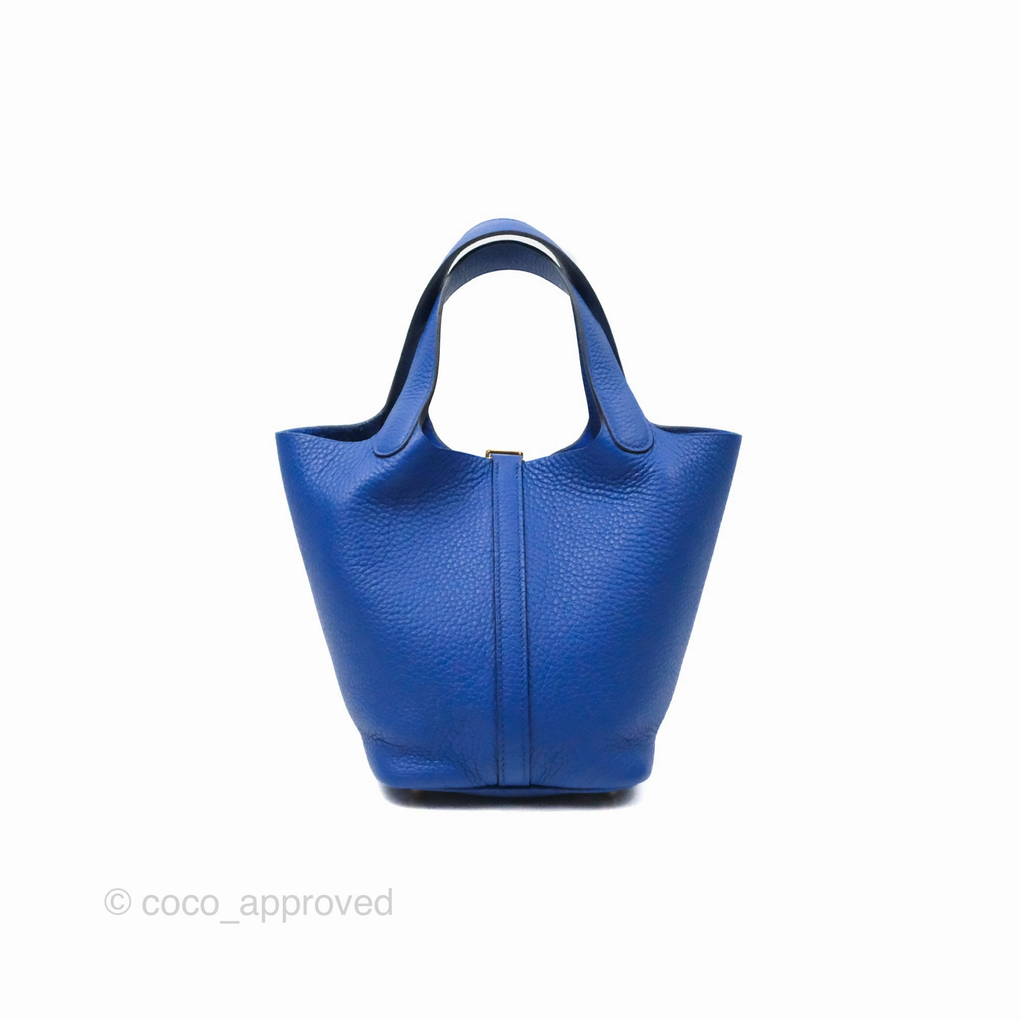 Herms Picotin 18 Bleu Royal Clemence Gold Hardware