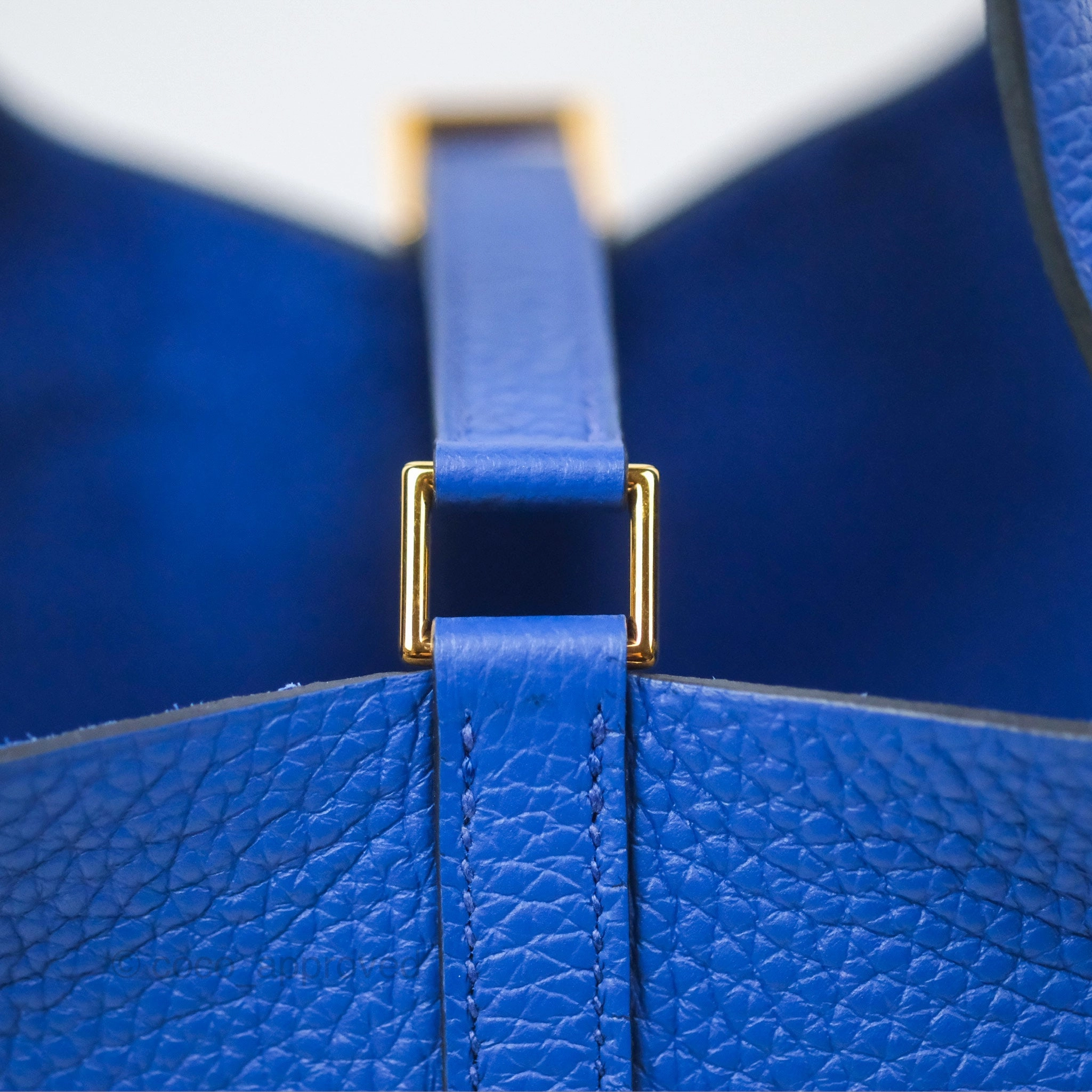 Herms Picotin 18 Bleu Royal Clemence Gold Hardware