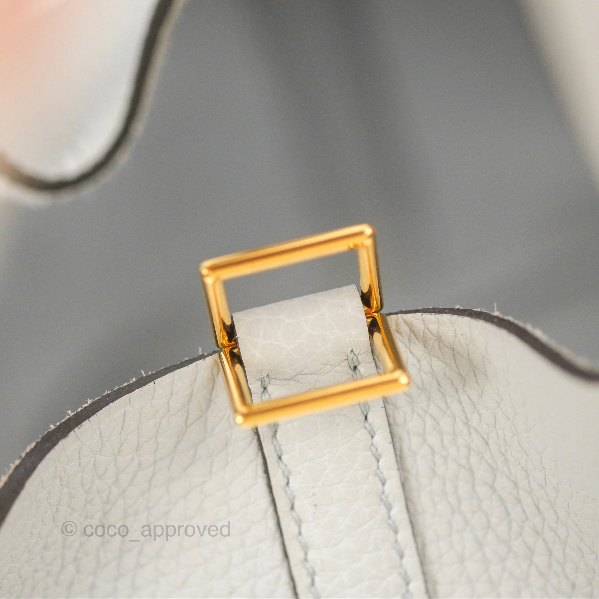 Herms Picotin 18 Blue Pale Clemence Gold Hardware