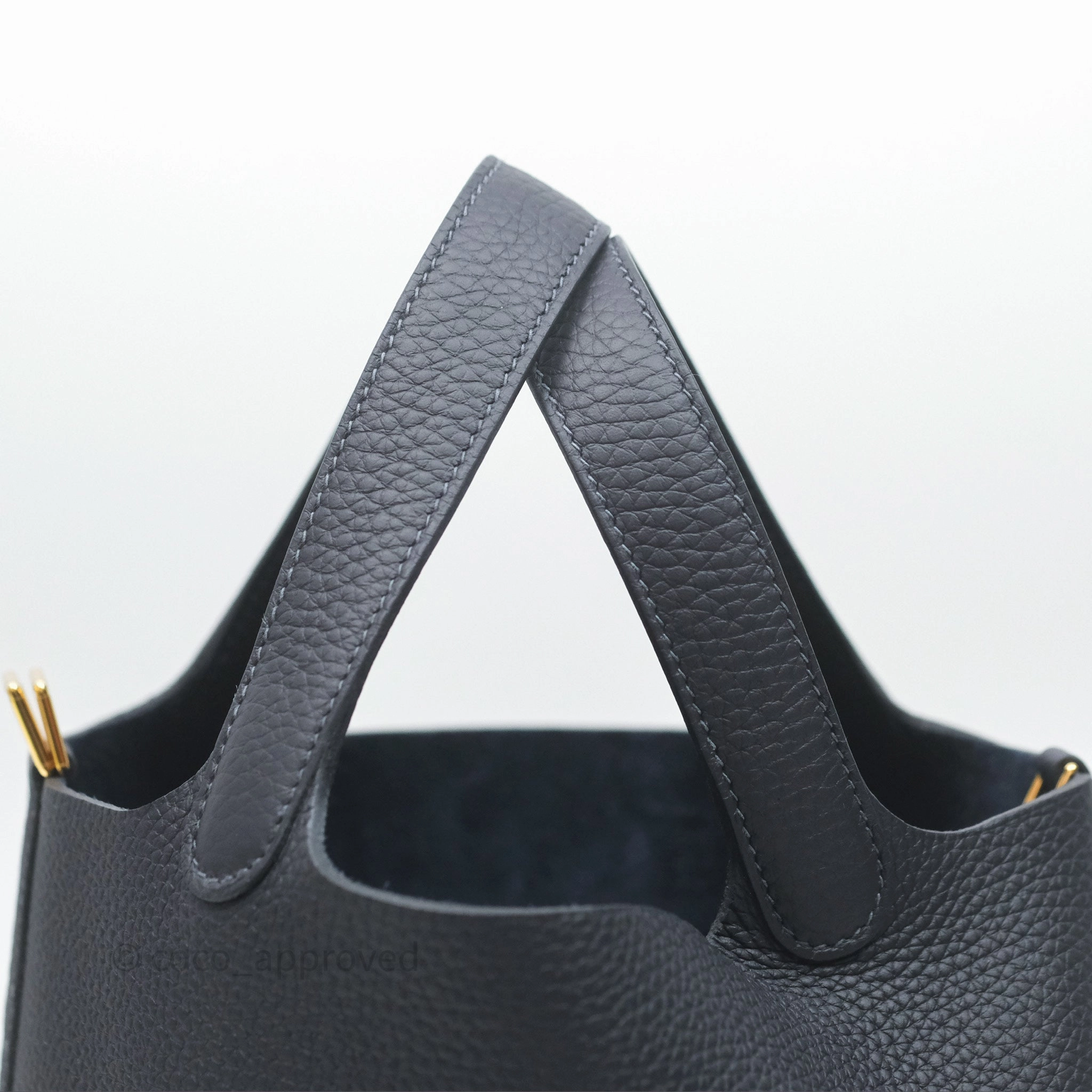 Herms Picotin 18 Caban 3Y Clemence Gold Hardware