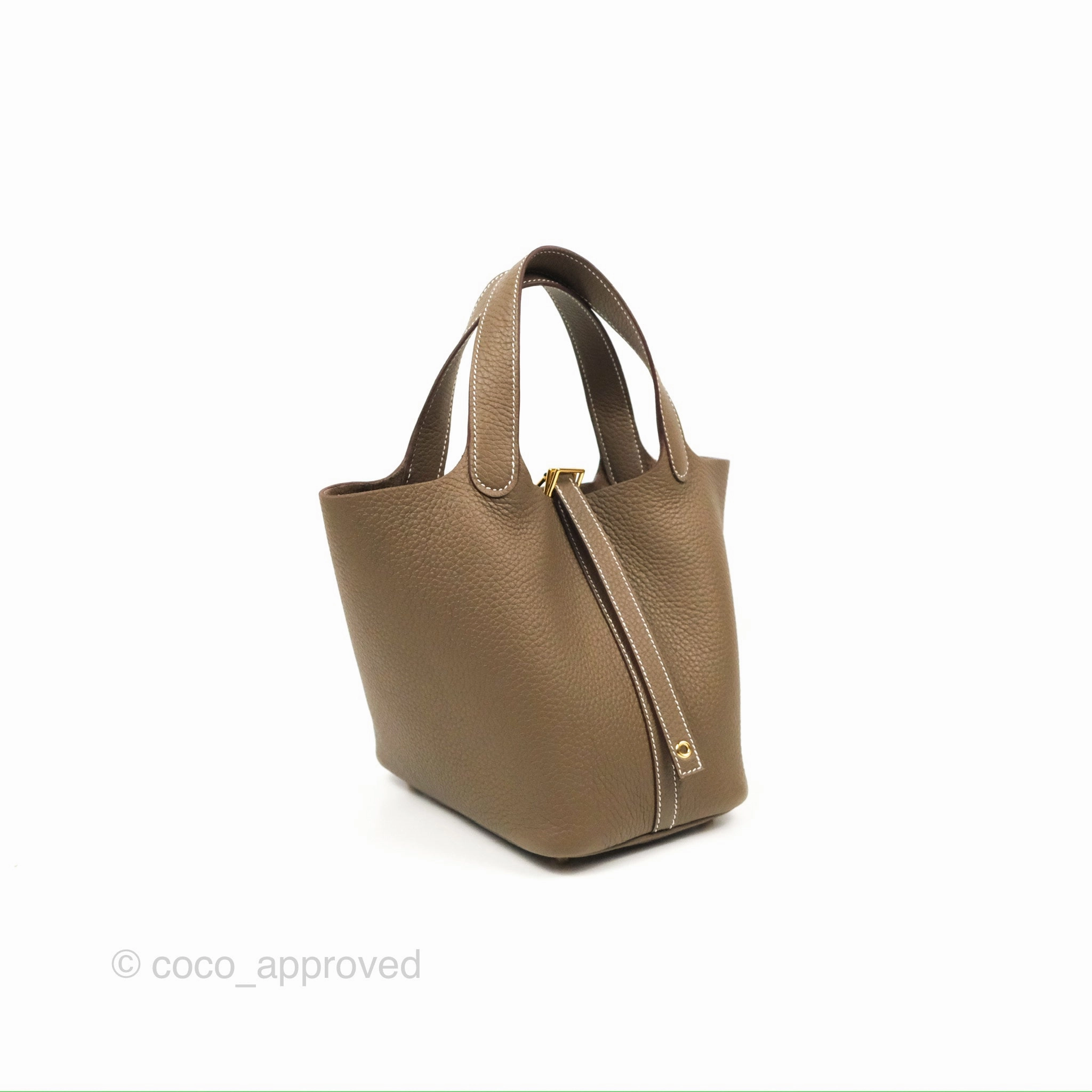 Herms Picotin 18 Etoupe Clemence Gold Hardware