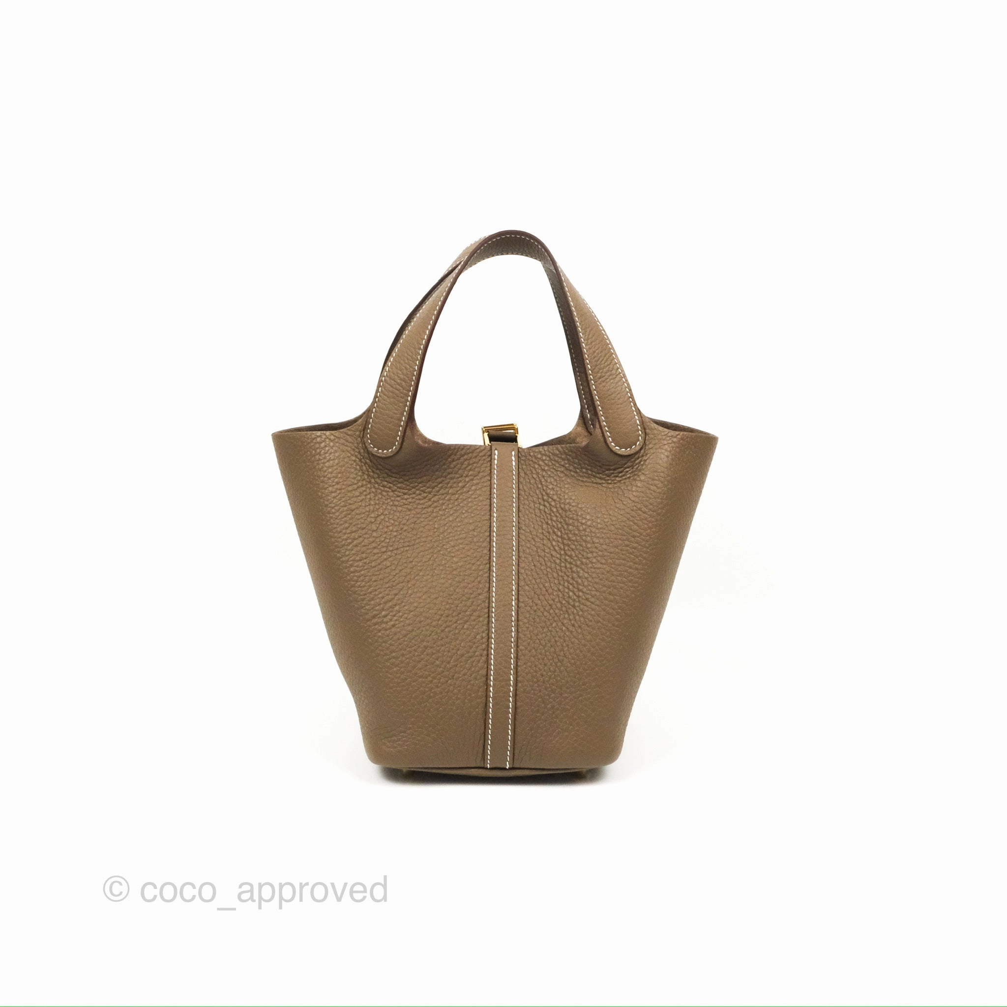 Herms Picotin 18 Etoupe Clemence Gold Hardware