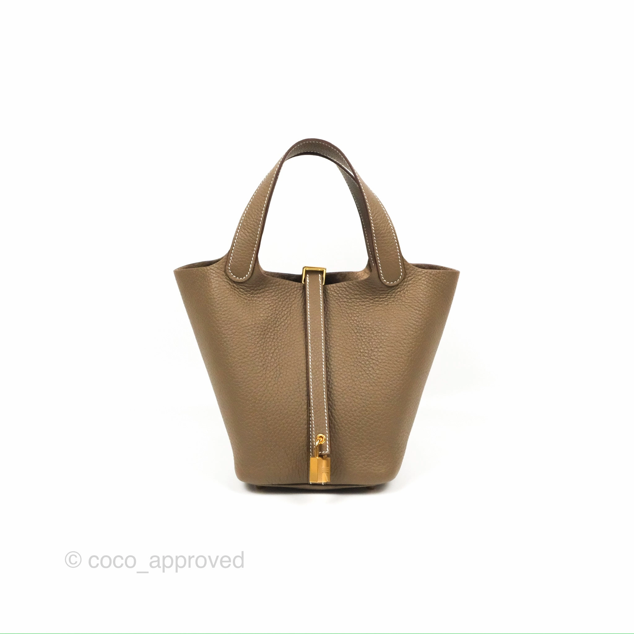 Herms Picotin 18 Etoupe Clemence Gold Hardware