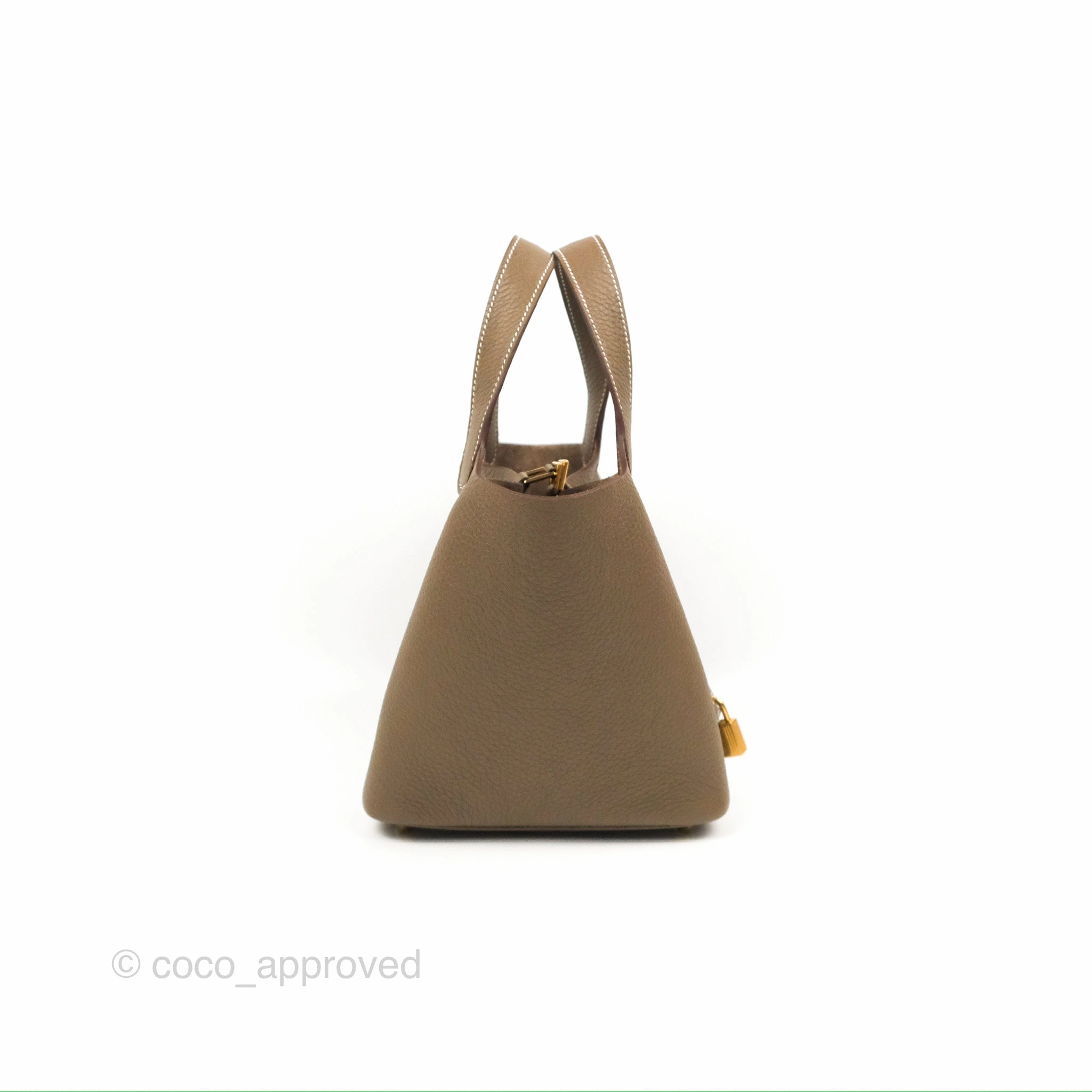 Herms Picotin 18 Etoupe Clemence Gold Hardware