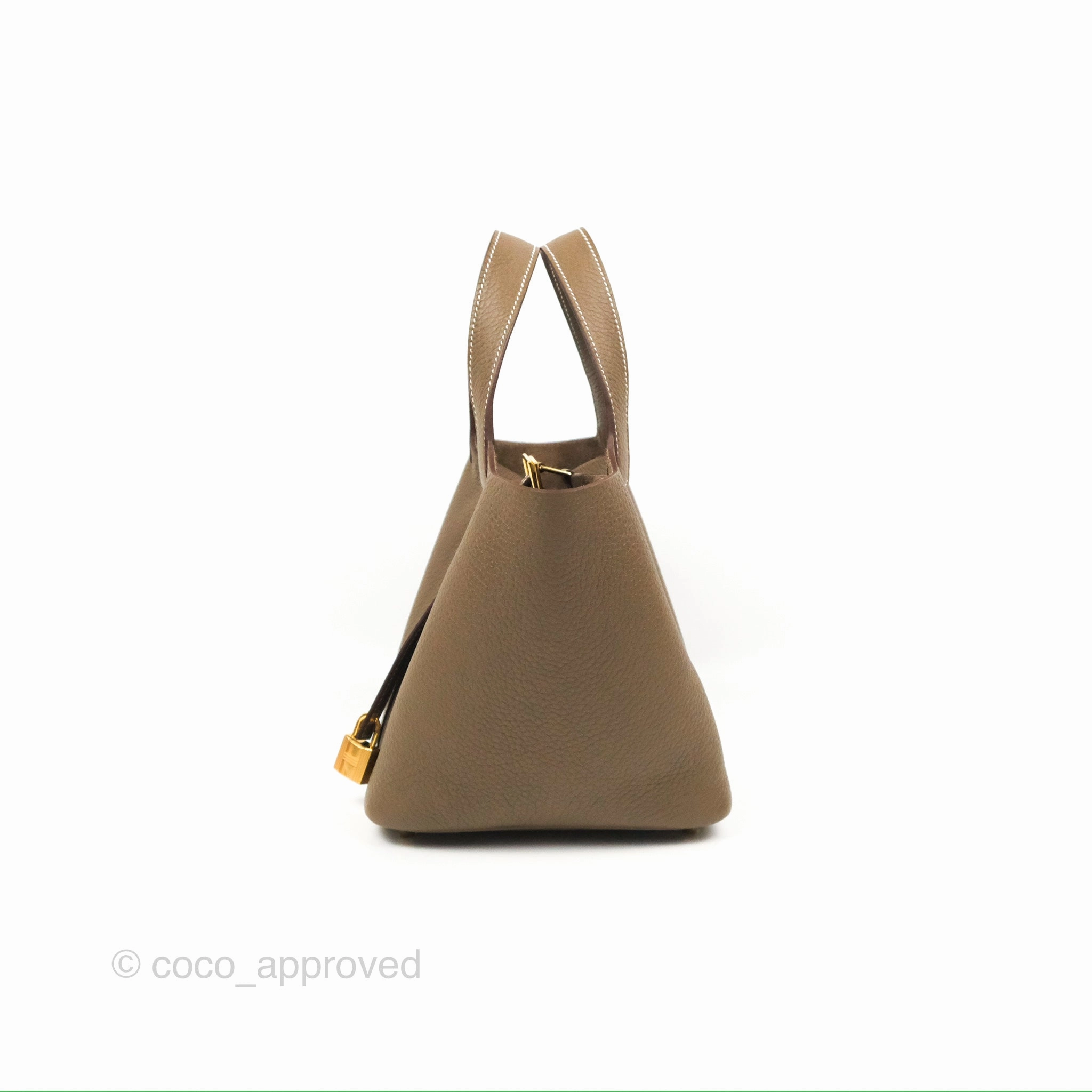 Herms Picotin 18 Etoupe Clemence Gold Hardware