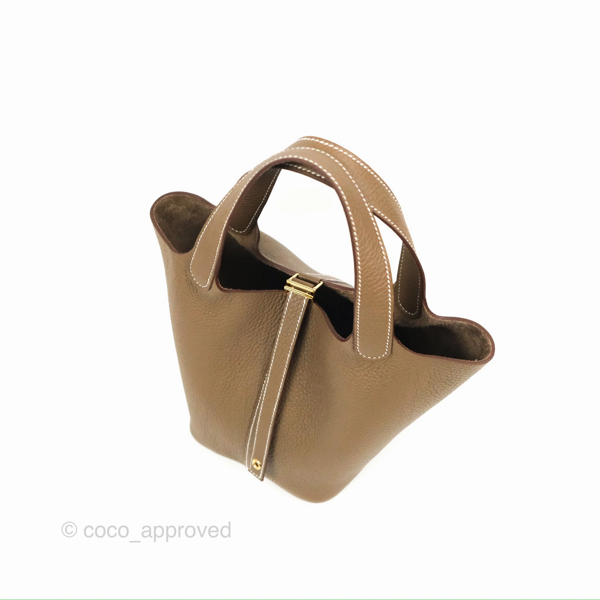 Herms Picotin 18 Etoupe Clemence Gold Hardware