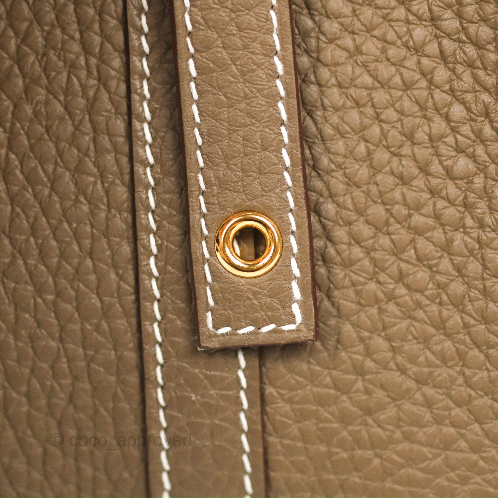Herms Picotin 18 Etoupe Clemence Gold Hardware