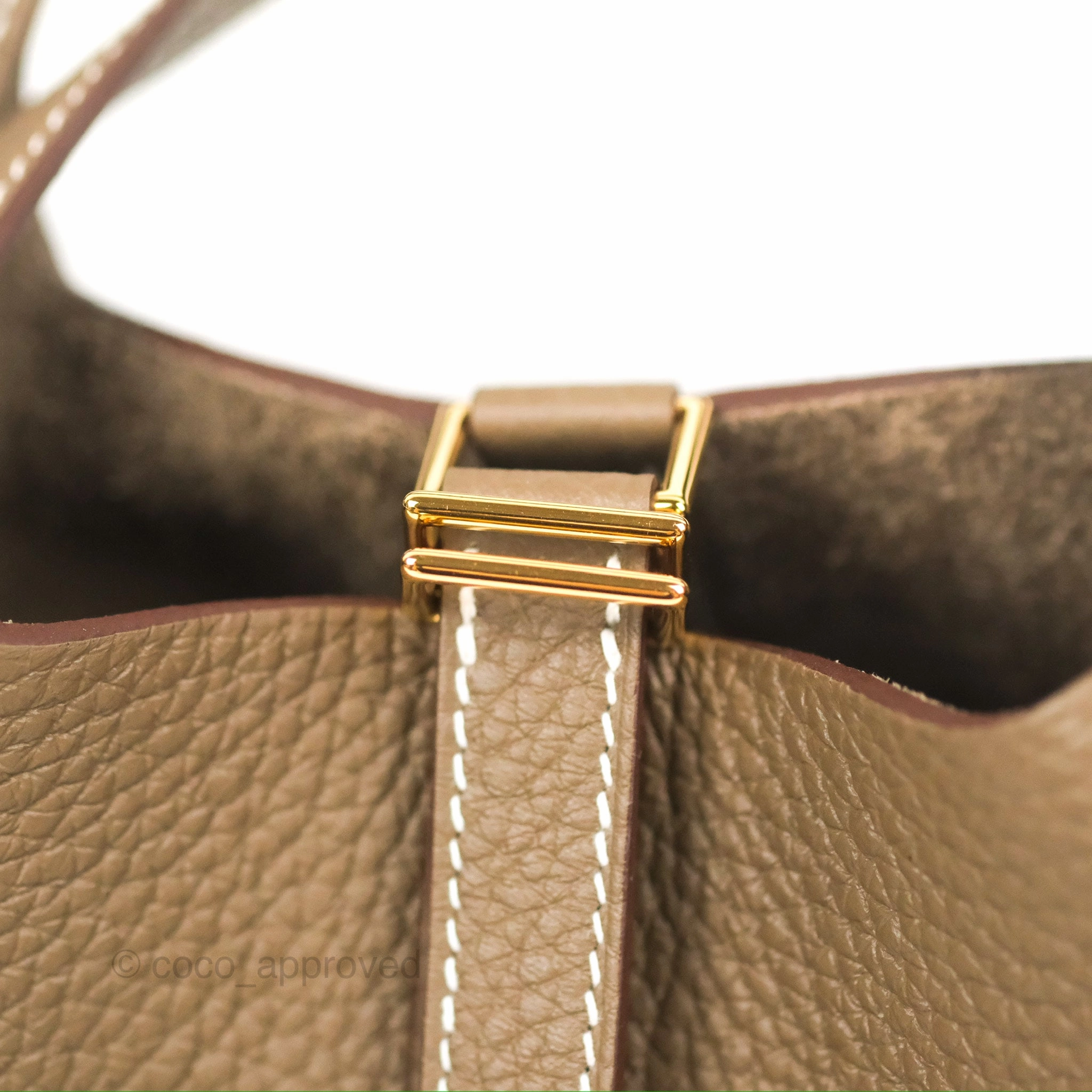 Herms Picotin 18 Etoupe Clemence Gold Hardware
