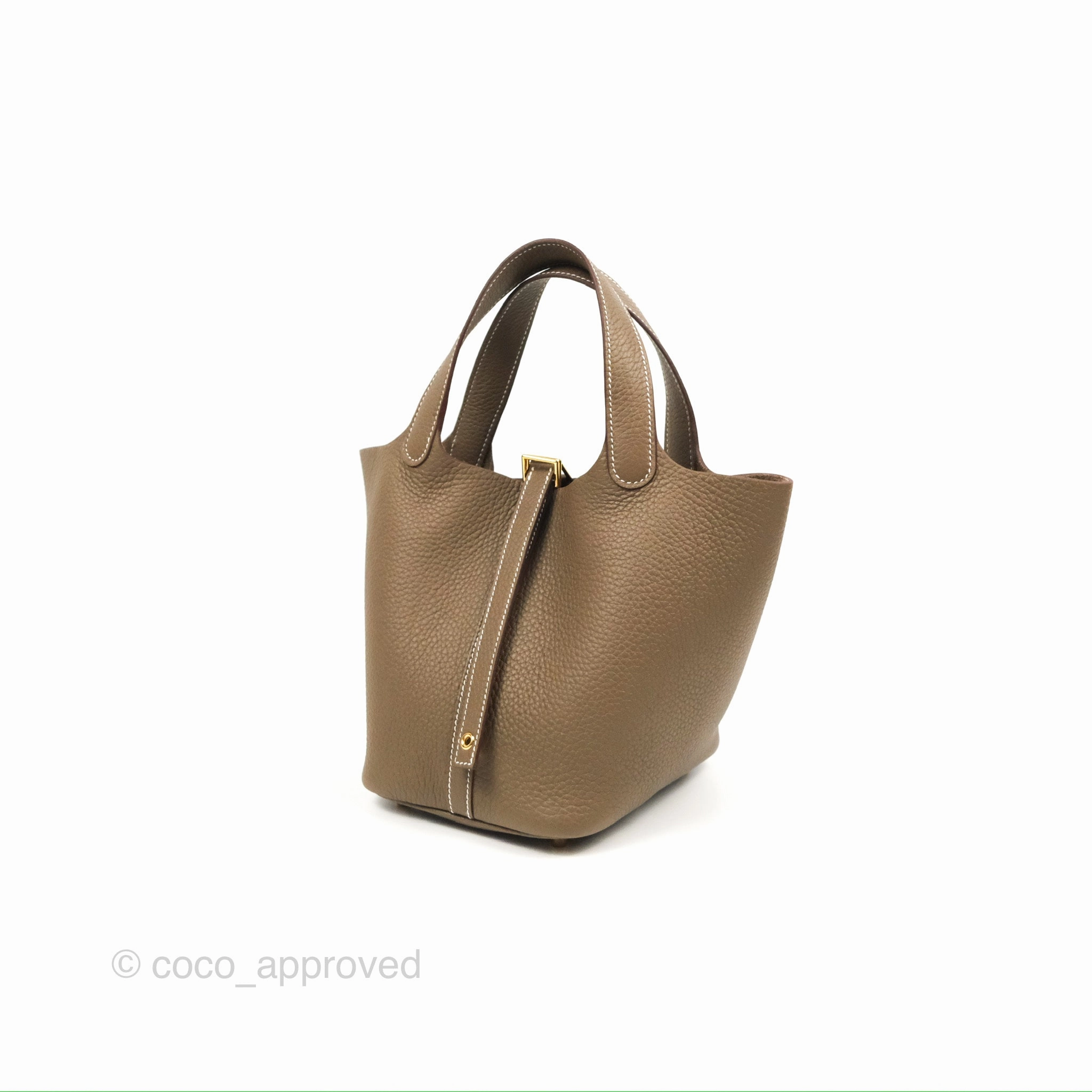 Herms Picotin 18 Etoupe Clemence Gold Hardware