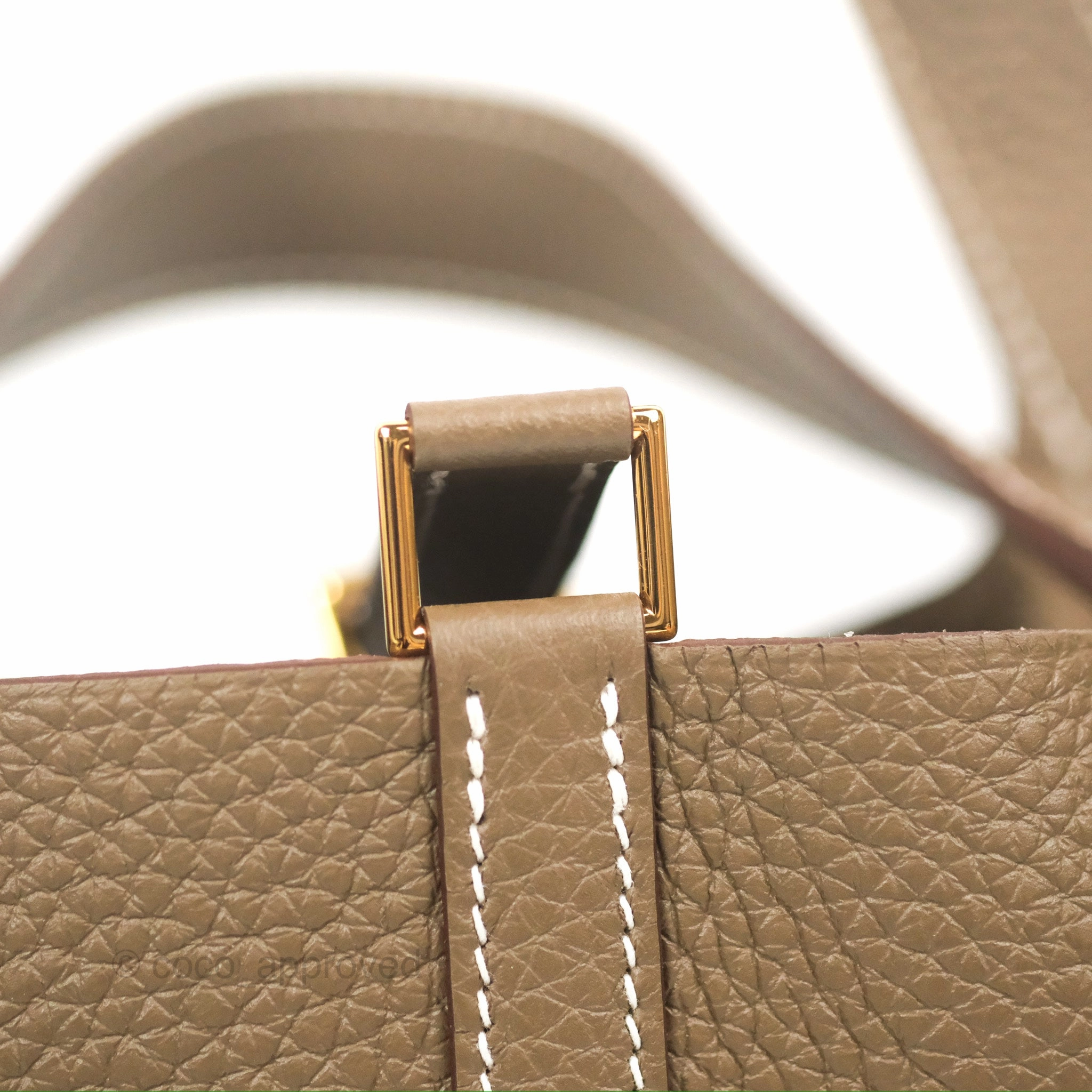 Herms Picotin 18 Etoupe Clemence Gold Hardware