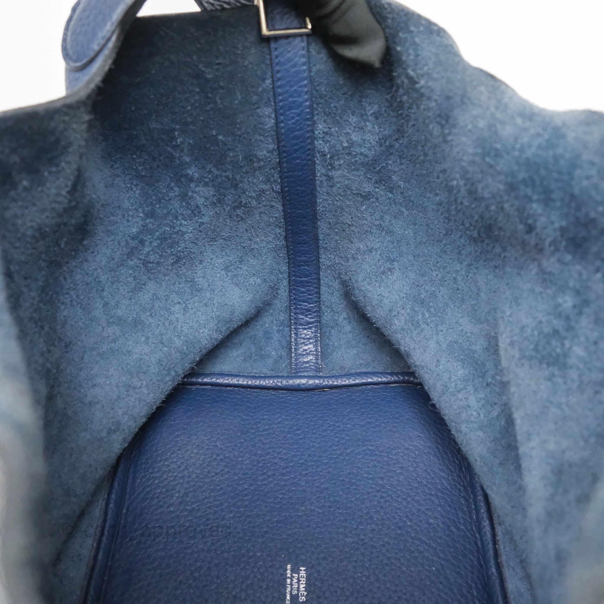 Herms Picotin 22 Bleu Nuit 2Z Clemence Palladium Hardware