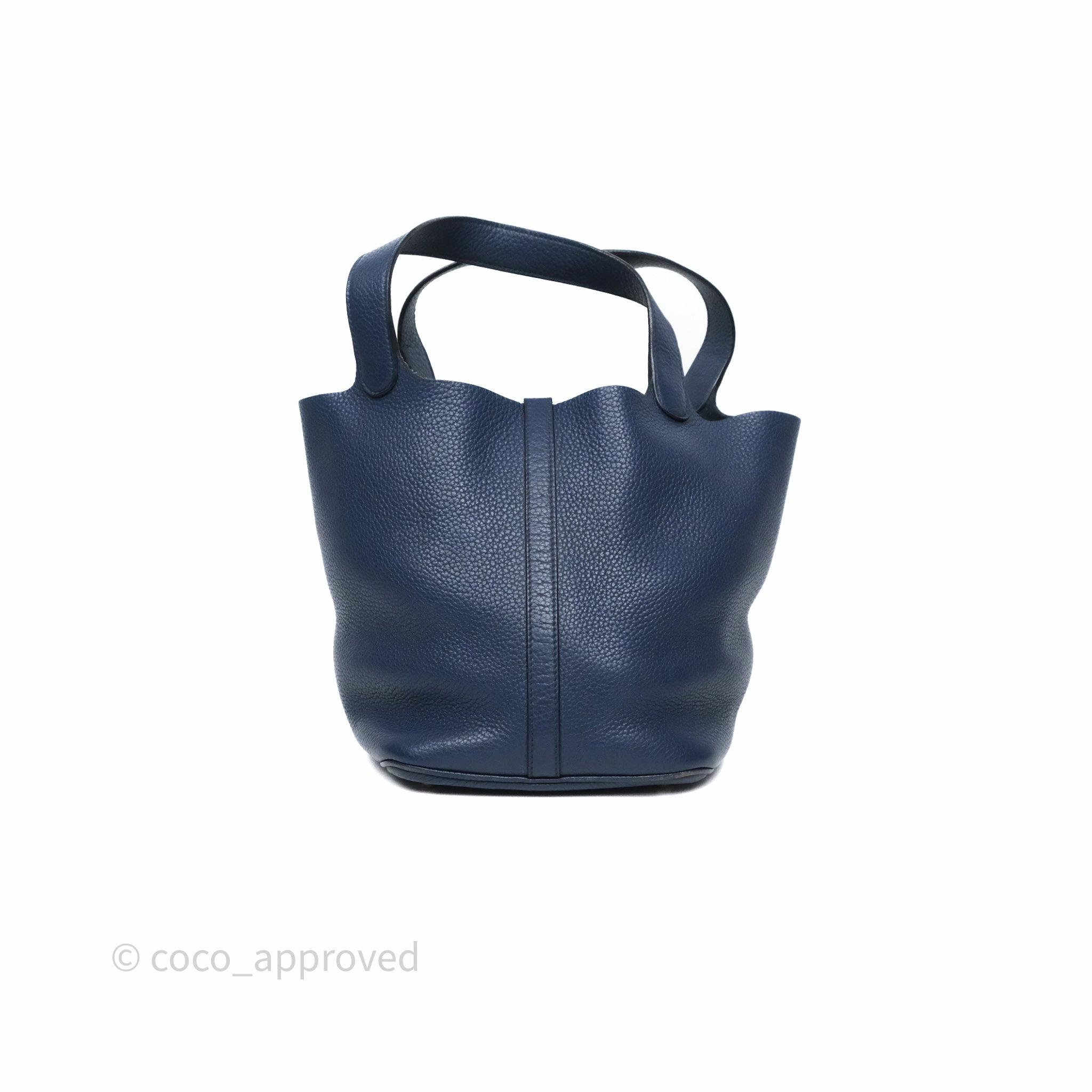 Herms Picotin 22 Bleu Nuit 2Z Clemence Palladium Hardware