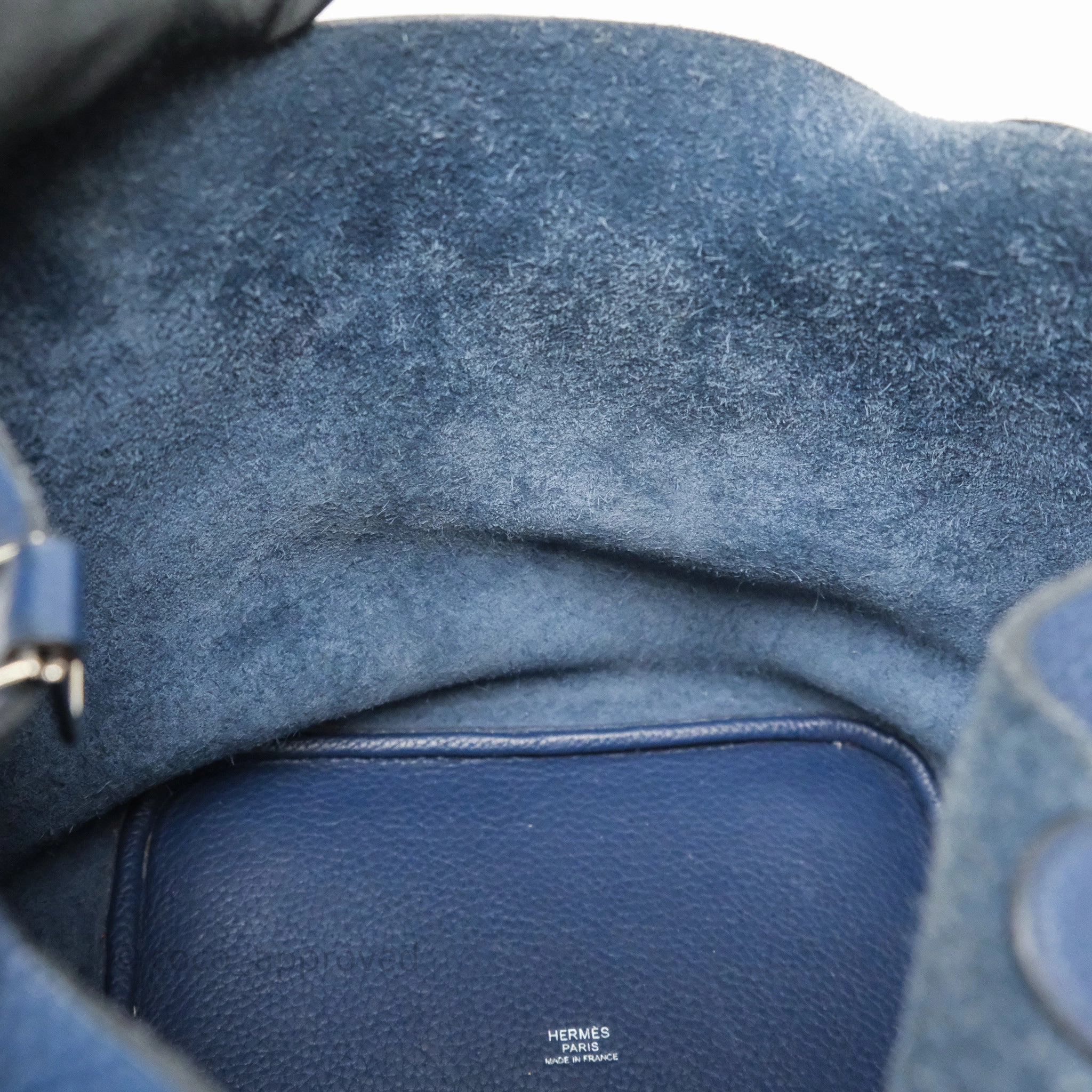 Herms Picotin 22 Bleu Nuit 2Z Clemence Palladium Hardware