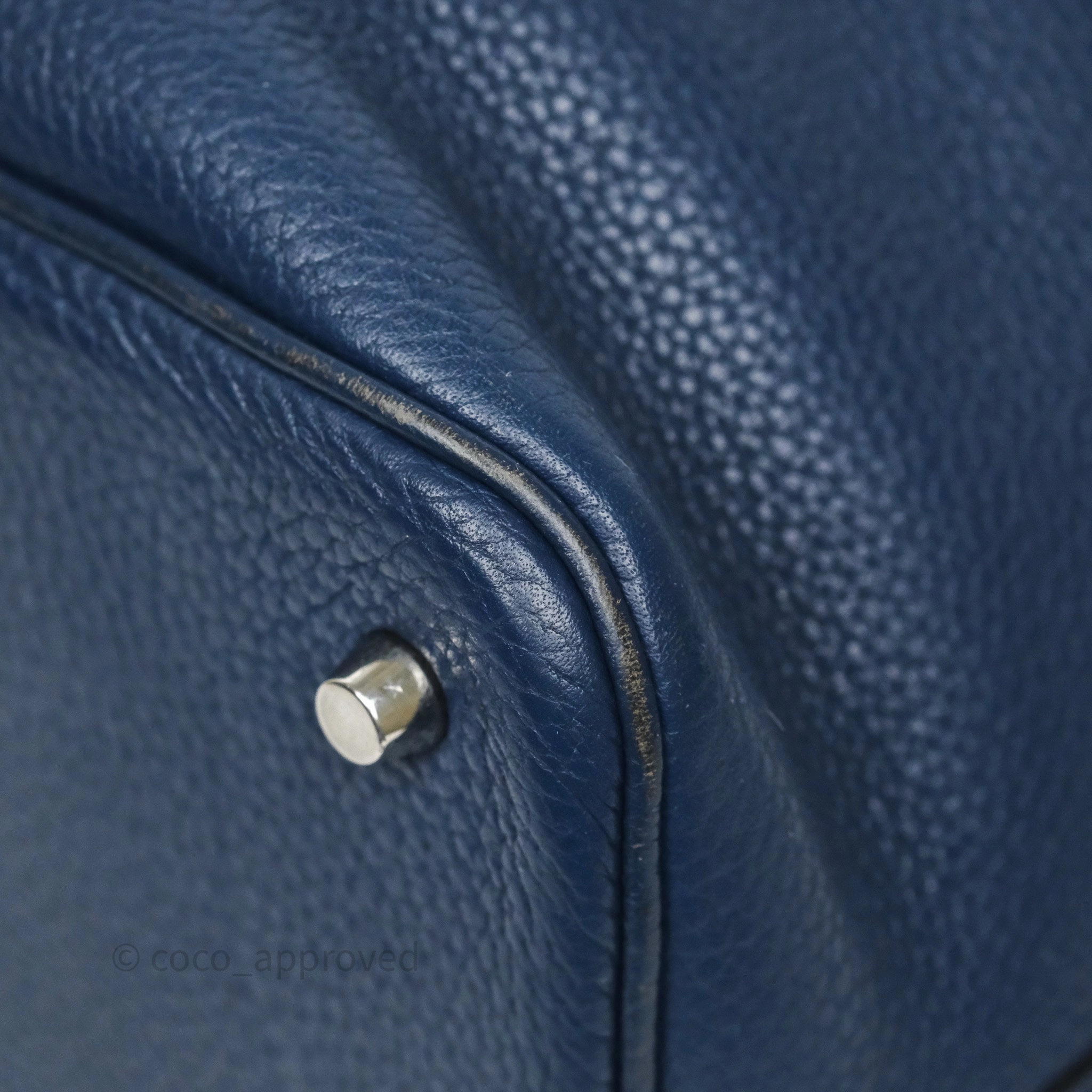 Herms Picotin 22 Bleu Nuit 2Z Clemence Palladium Hardware