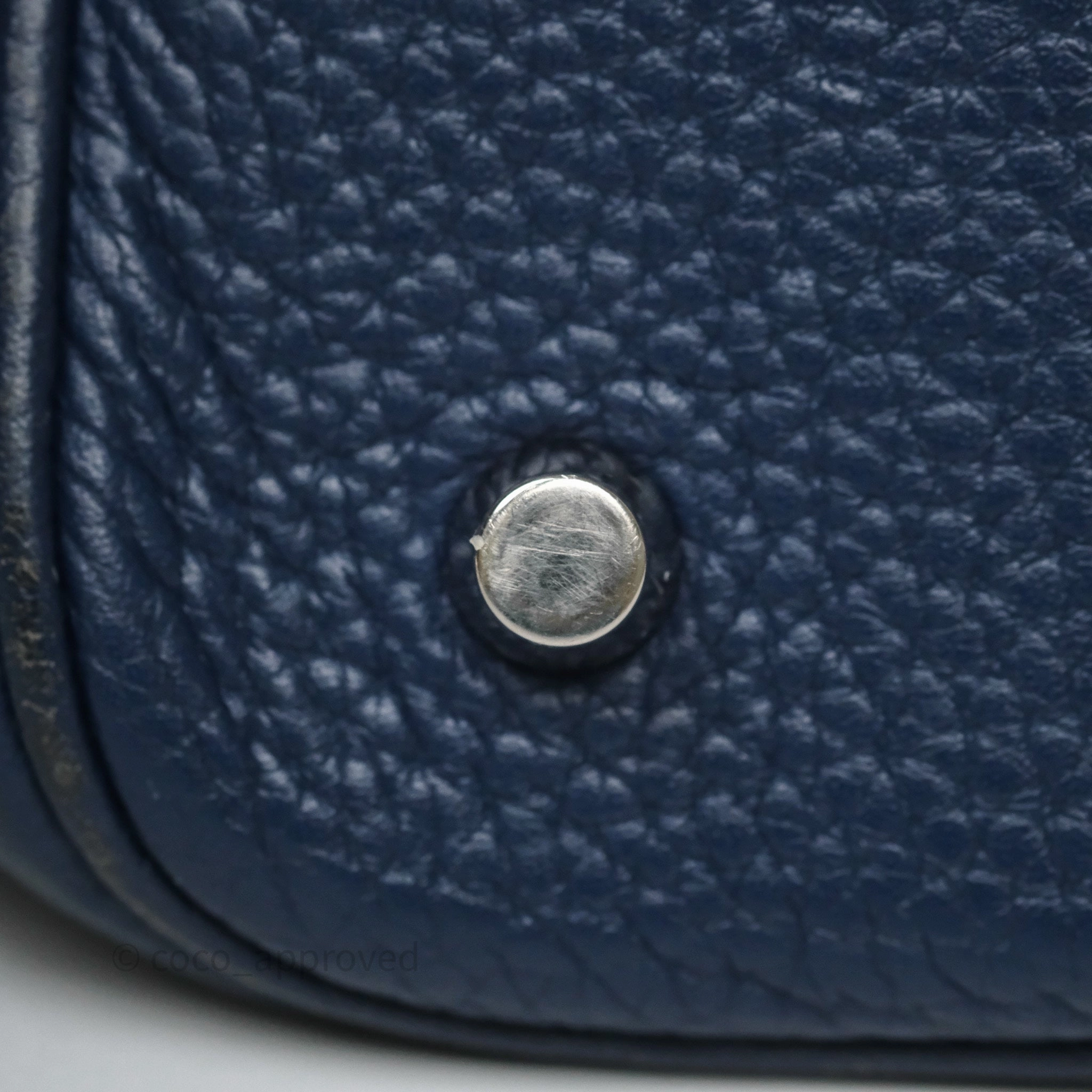 Herms Picotin 22 Bleu Nuit 2Z Clemence Palladium Hardware