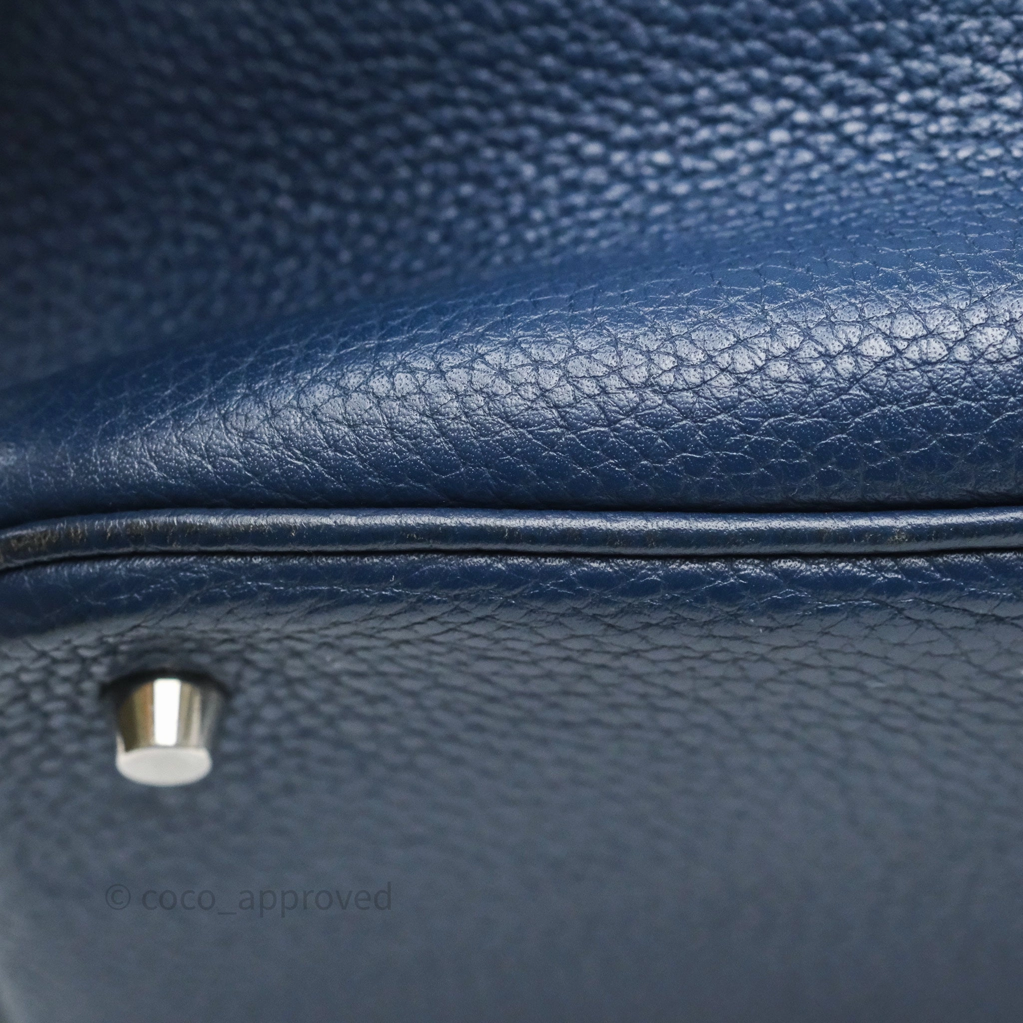 Herms Picotin 22 Bleu Nuit 2Z Clemence Palladium Hardware