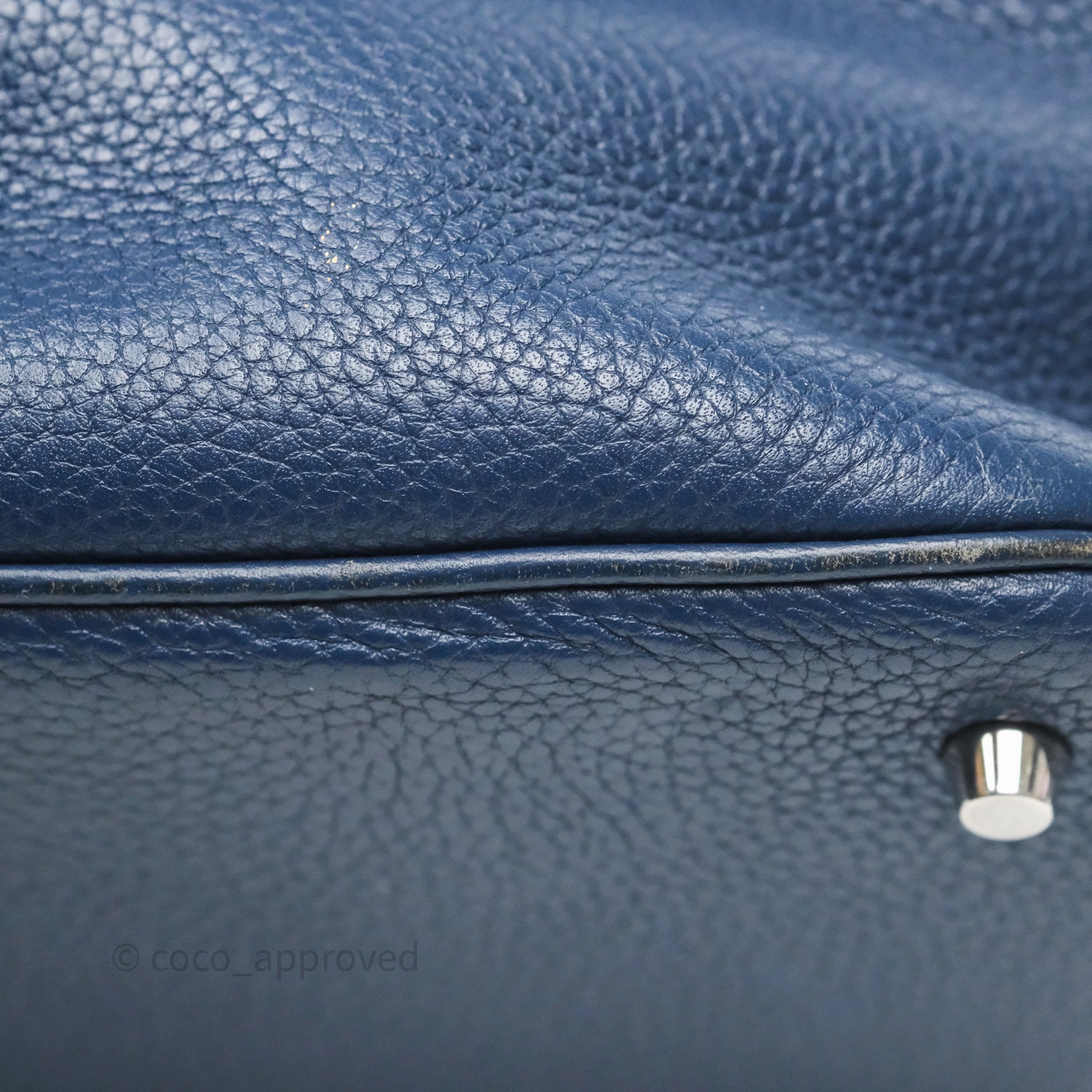 Herms Picotin 22 Bleu Nuit 2Z Clemence Palladium Hardware