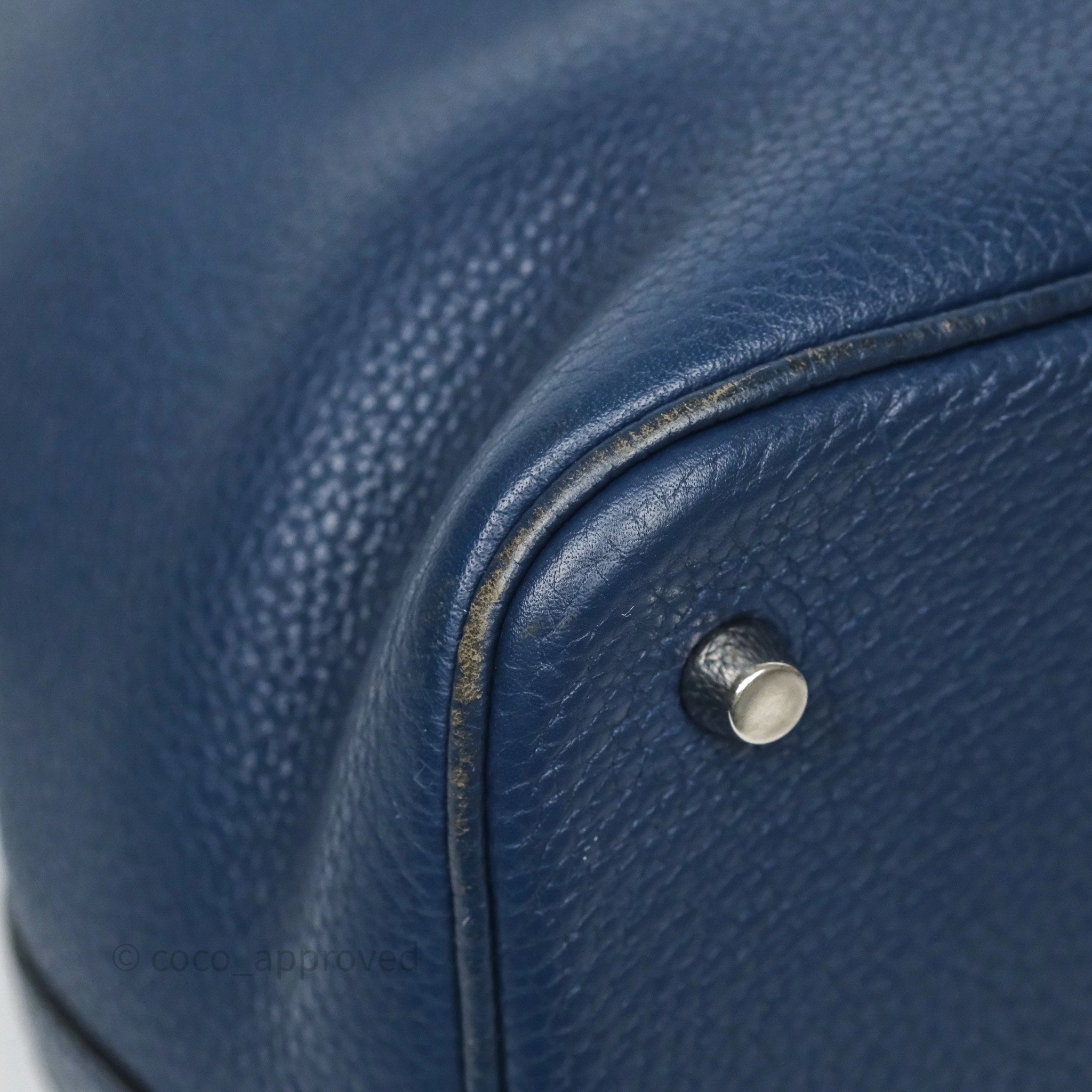 Herms Picotin 22 Bleu Nuit 2Z Clemence Palladium Hardware