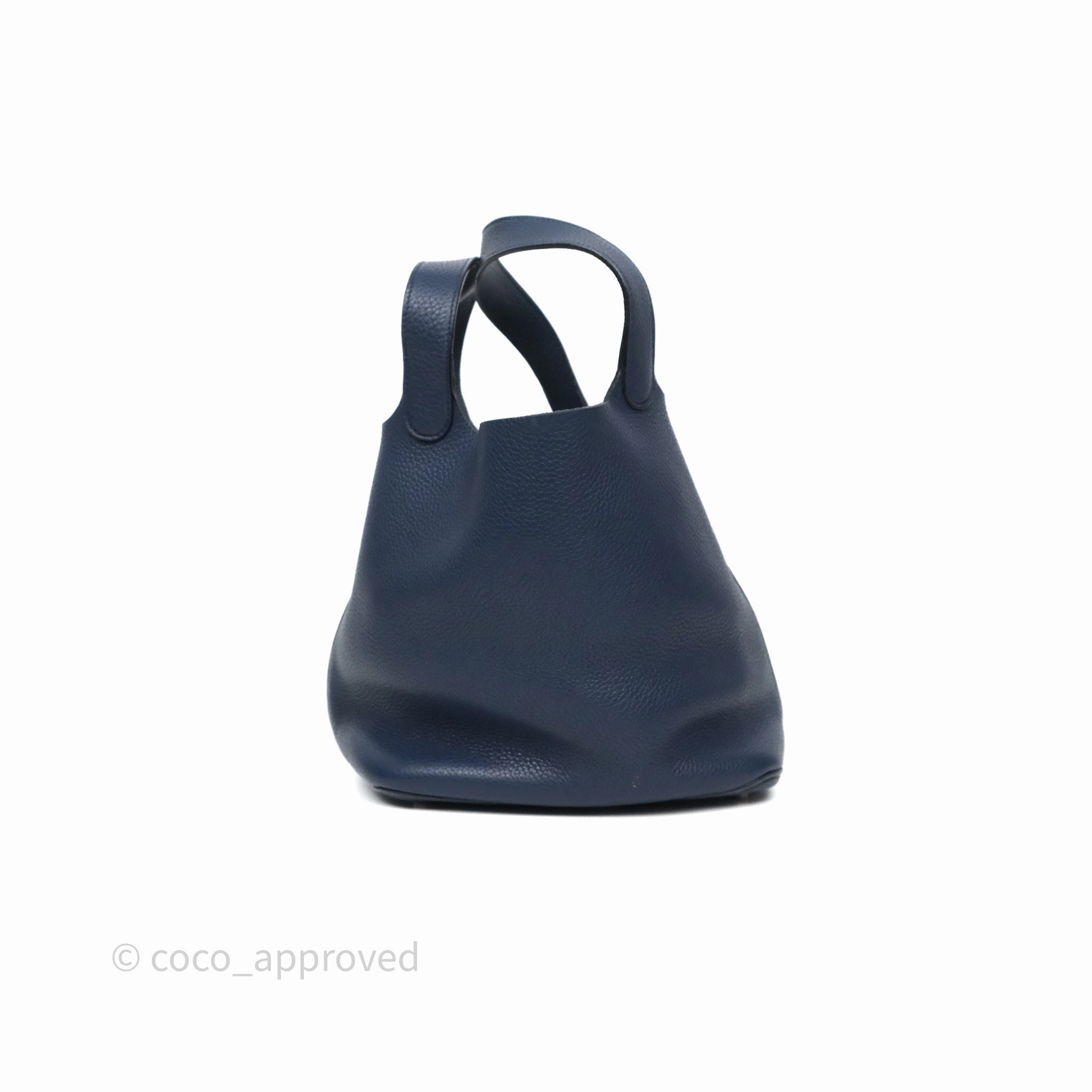 Herms Picotin 22 Bleu Nuit 2Z Clemence Palladium Hardware