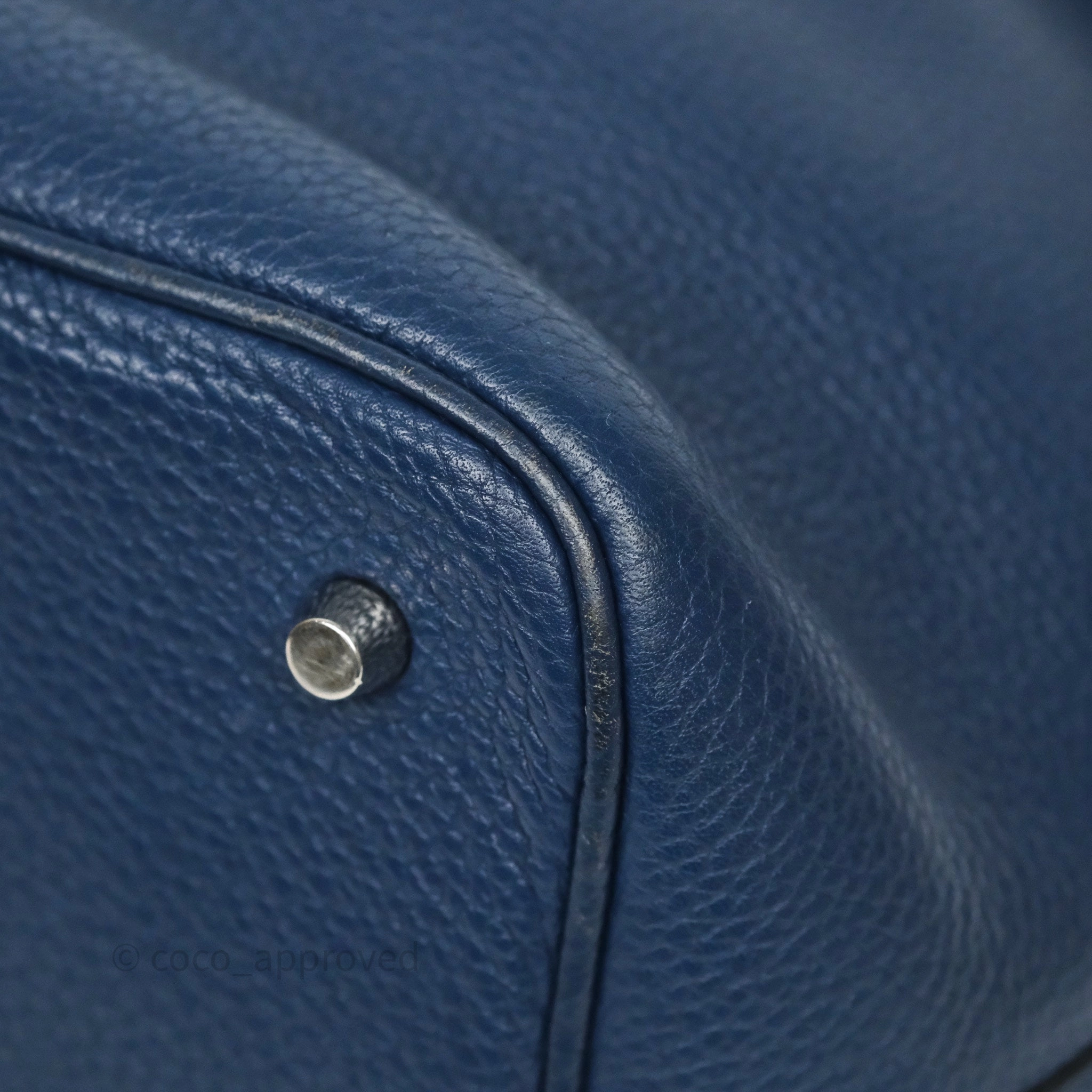 Herms Picotin 22 Bleu Nuit 2Z Clemence Palladium Hardware