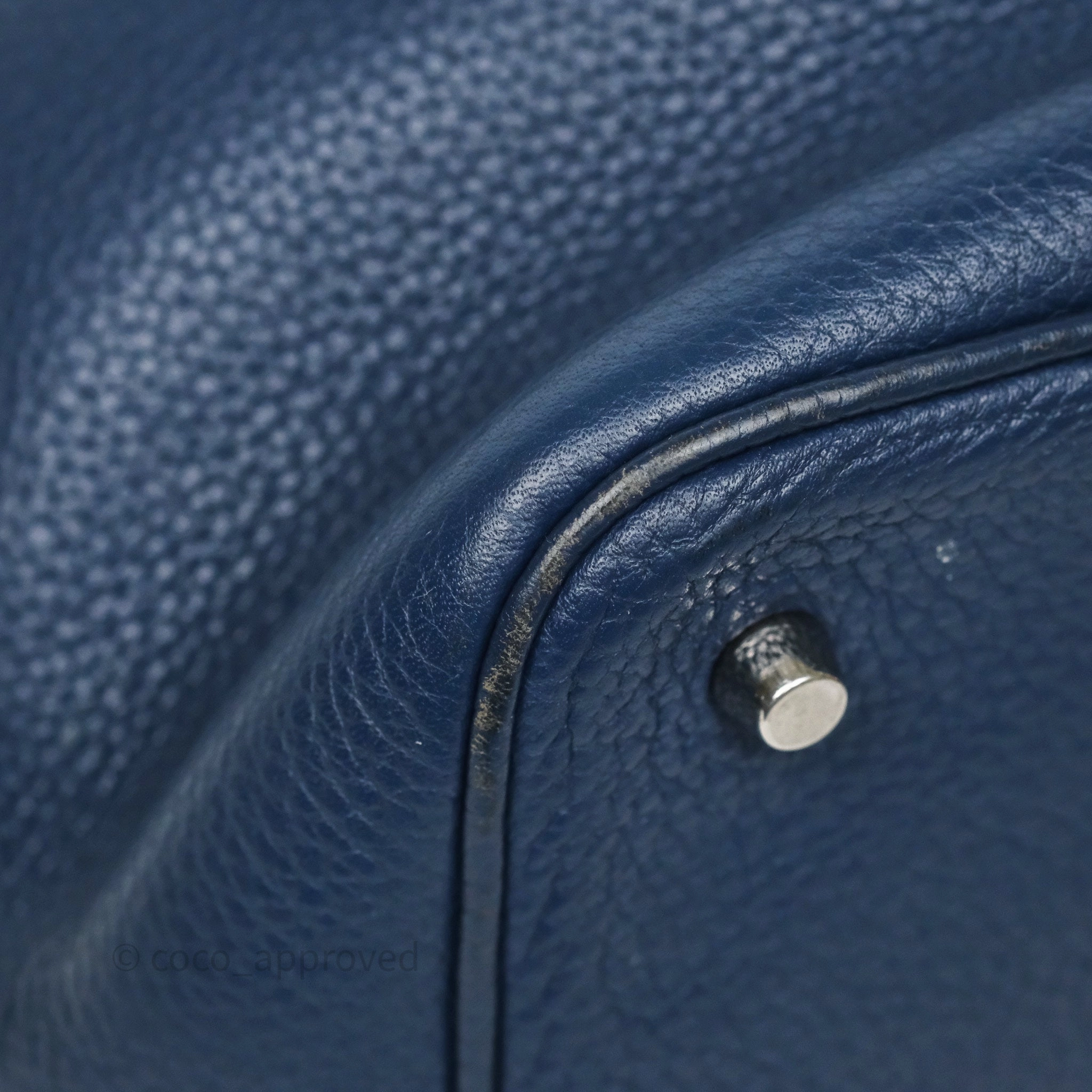 Herms Picotin 22 Bleu Nuit 2Z Clemence Palladium Hardware