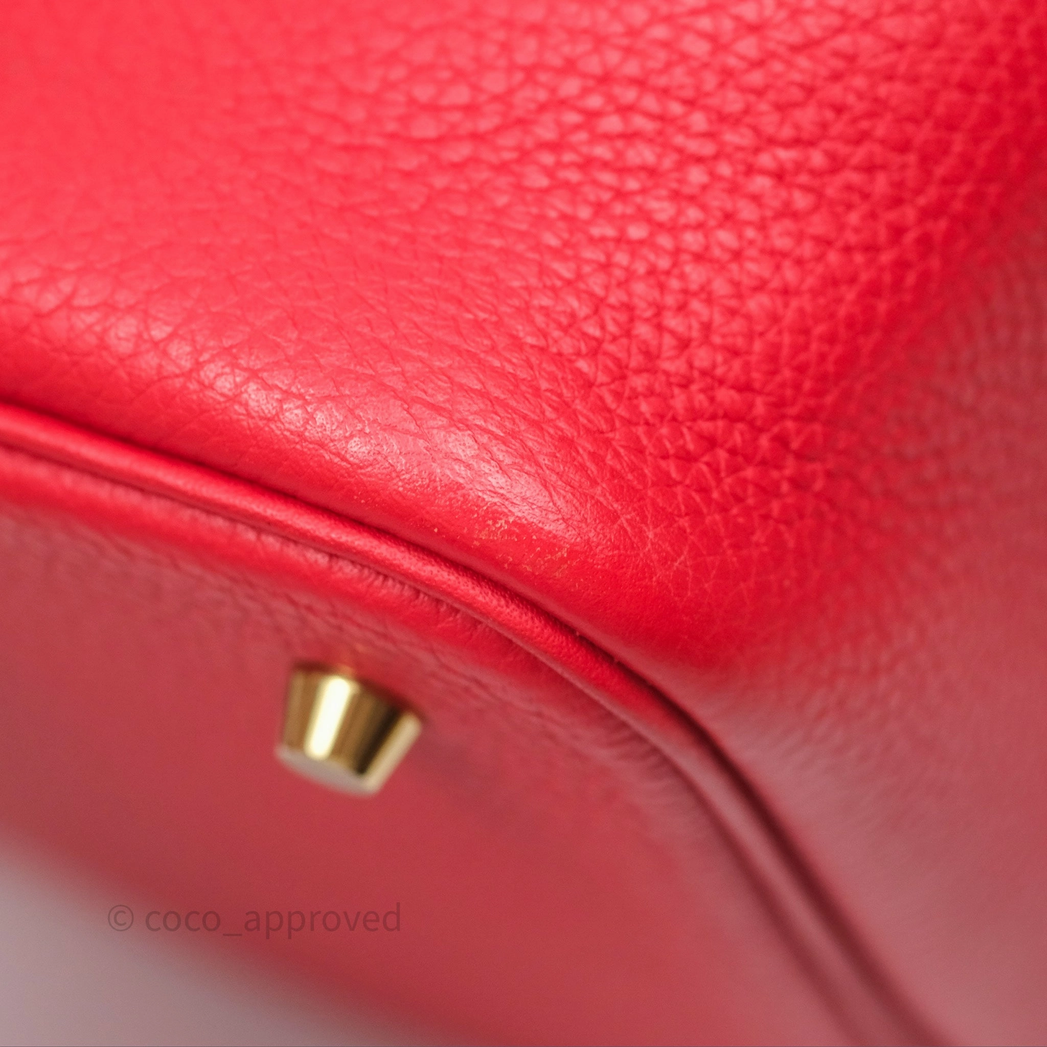 Herms Picotin 22 Rouge Tomate S5 Clemence Gold Hardware