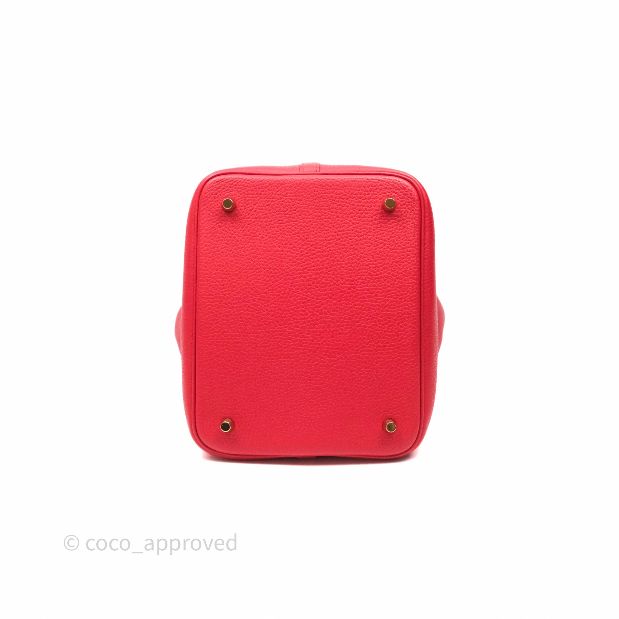 Herms Picotin 22 Rouge Tomate S5 Clemence Gold Hardware