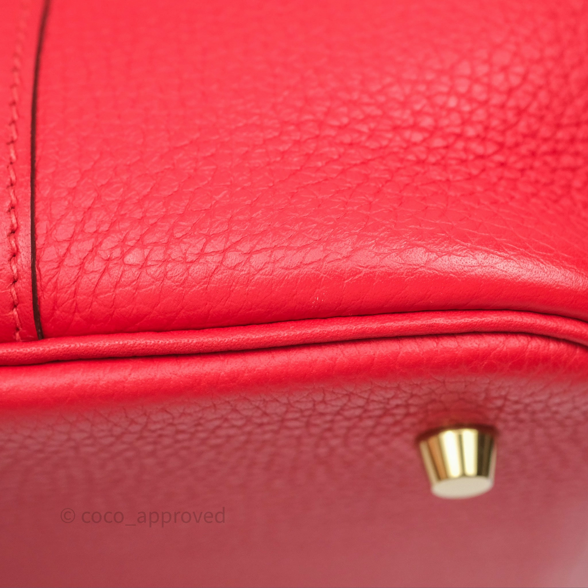 Herms Picotin 22 Rouge Tomate S5 Clemence Gold Hardware