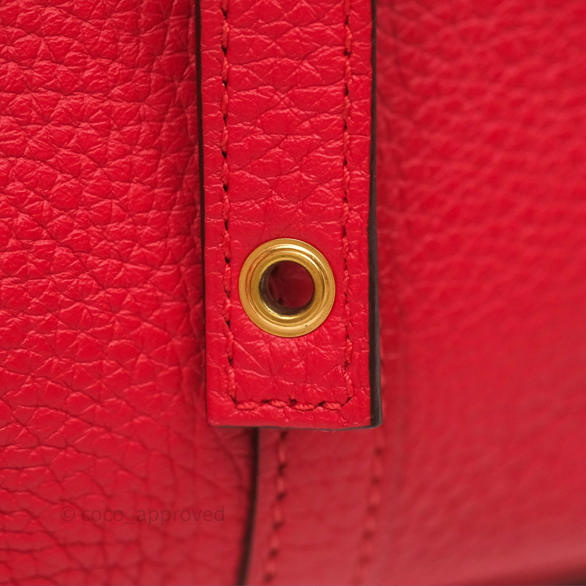 Herms Picotin 22 Rouge Tomate S5 Clemence Gold Hardware