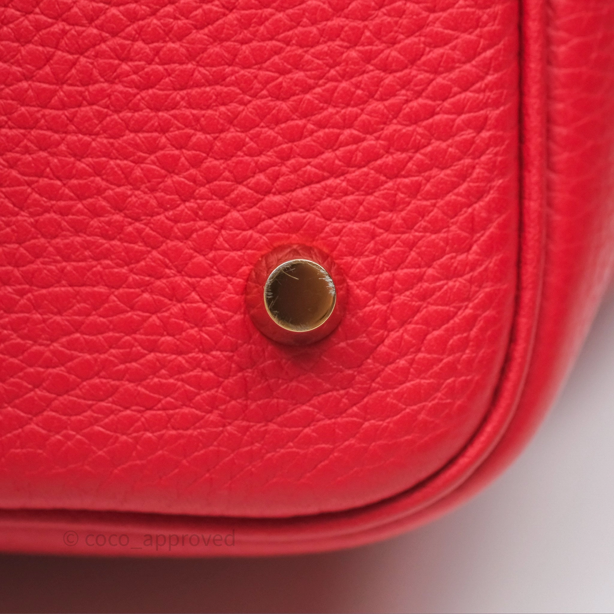Herms Picotin 22 Rouge Tomate S5 Clemence Gold Hardware