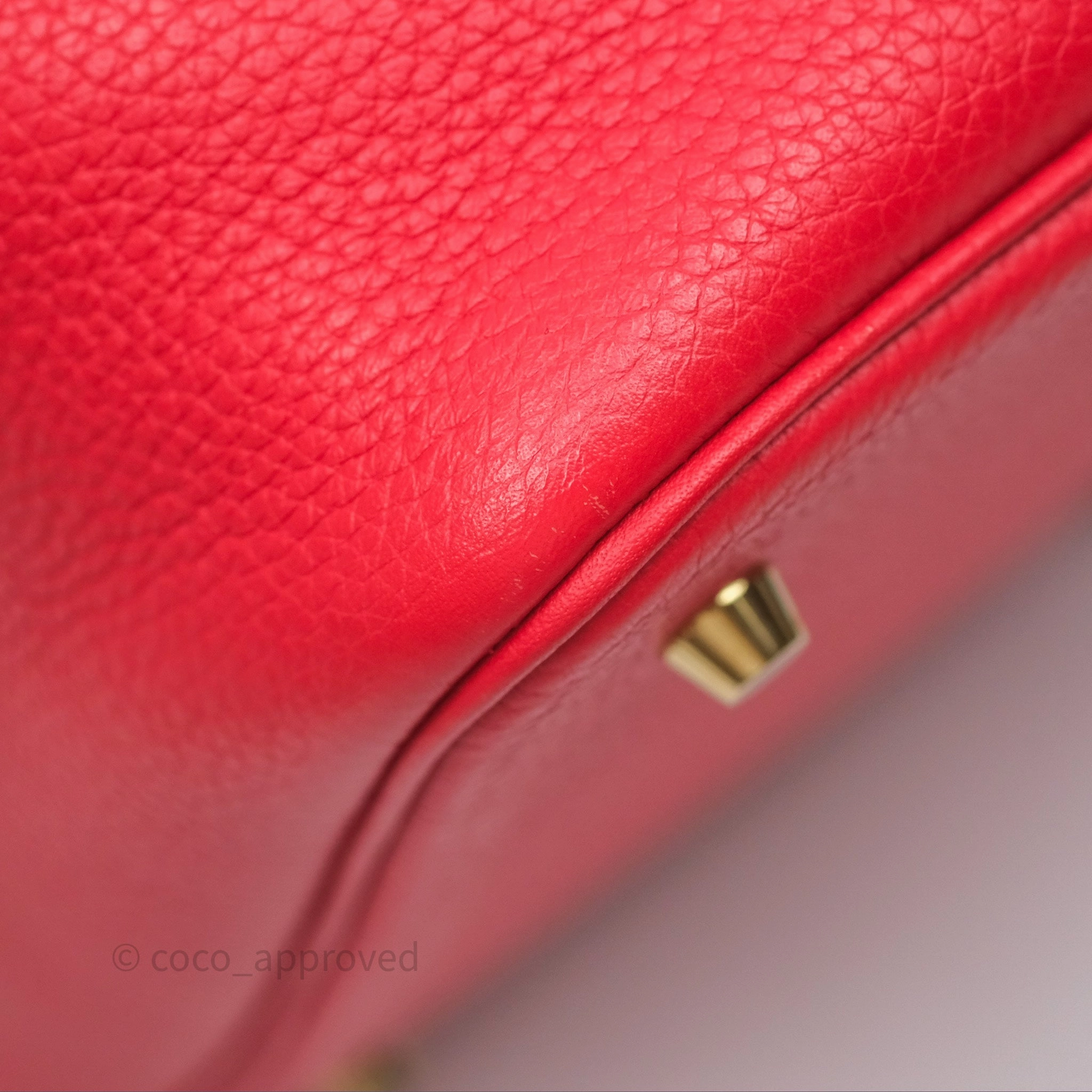 Herms Picotin 22 Rouge Tomate S5 Clemence Gold Hardware
