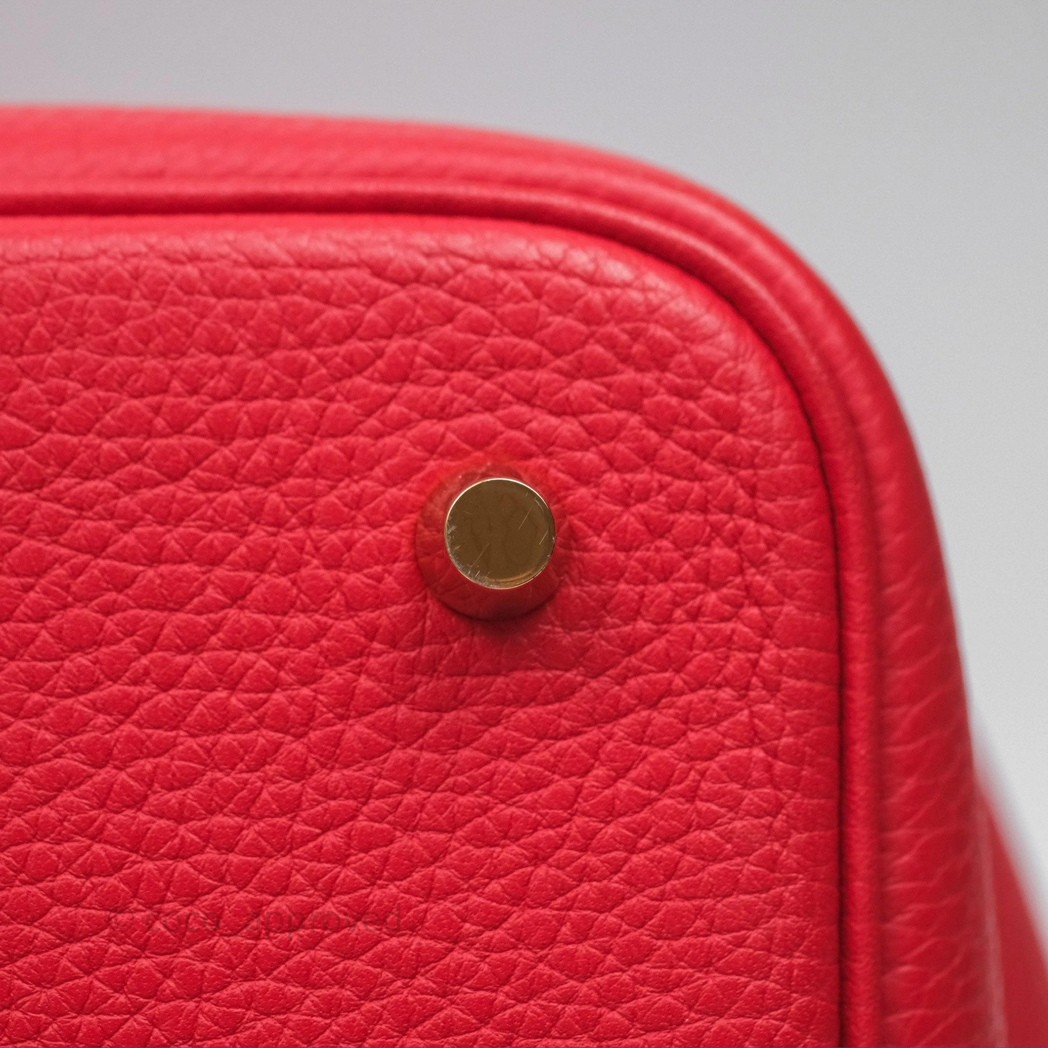 Herms Picotin 22 Rouge Tomate S5 Clemence Gold Hardware