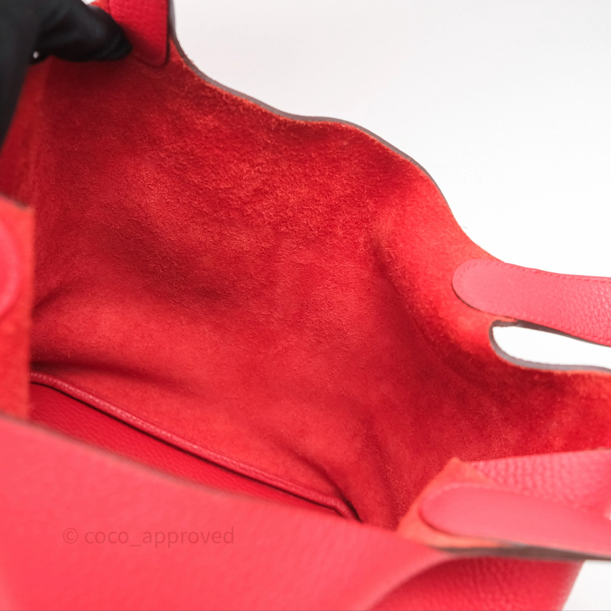 Herms Picotin 22 Rouge Tomate S5 Clemence Gold Hardware