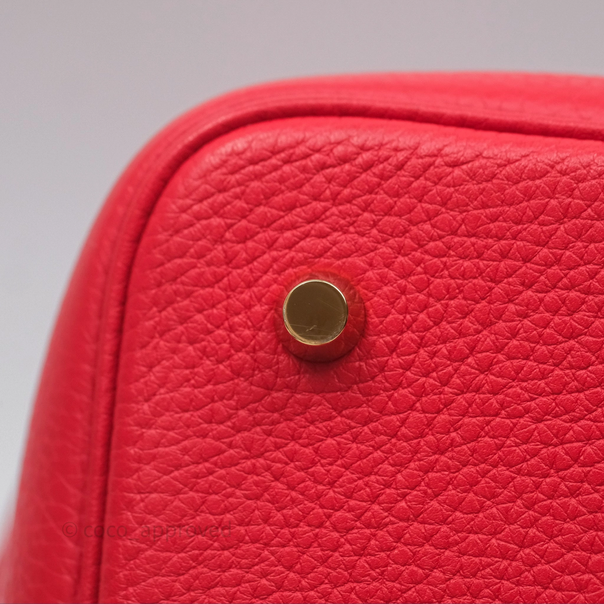 Herms Picotin 22 Rouge Tomate S5 Clemence Gold Hardware