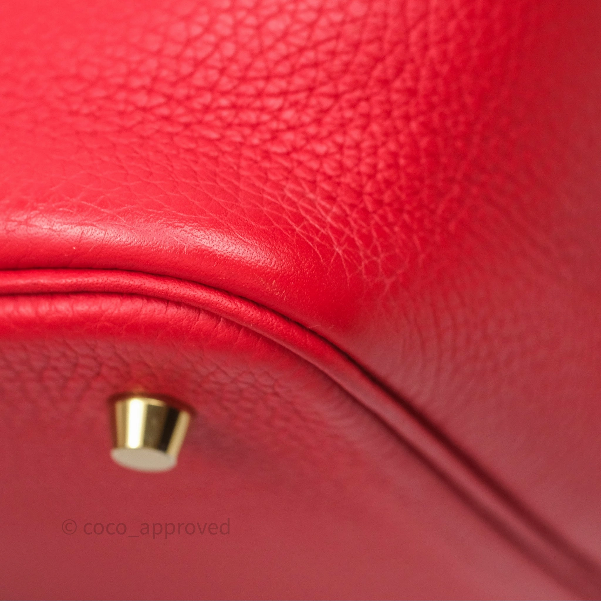 Herms Picotin 22 Rouge Tomate S5 Clemence Gold Hardware