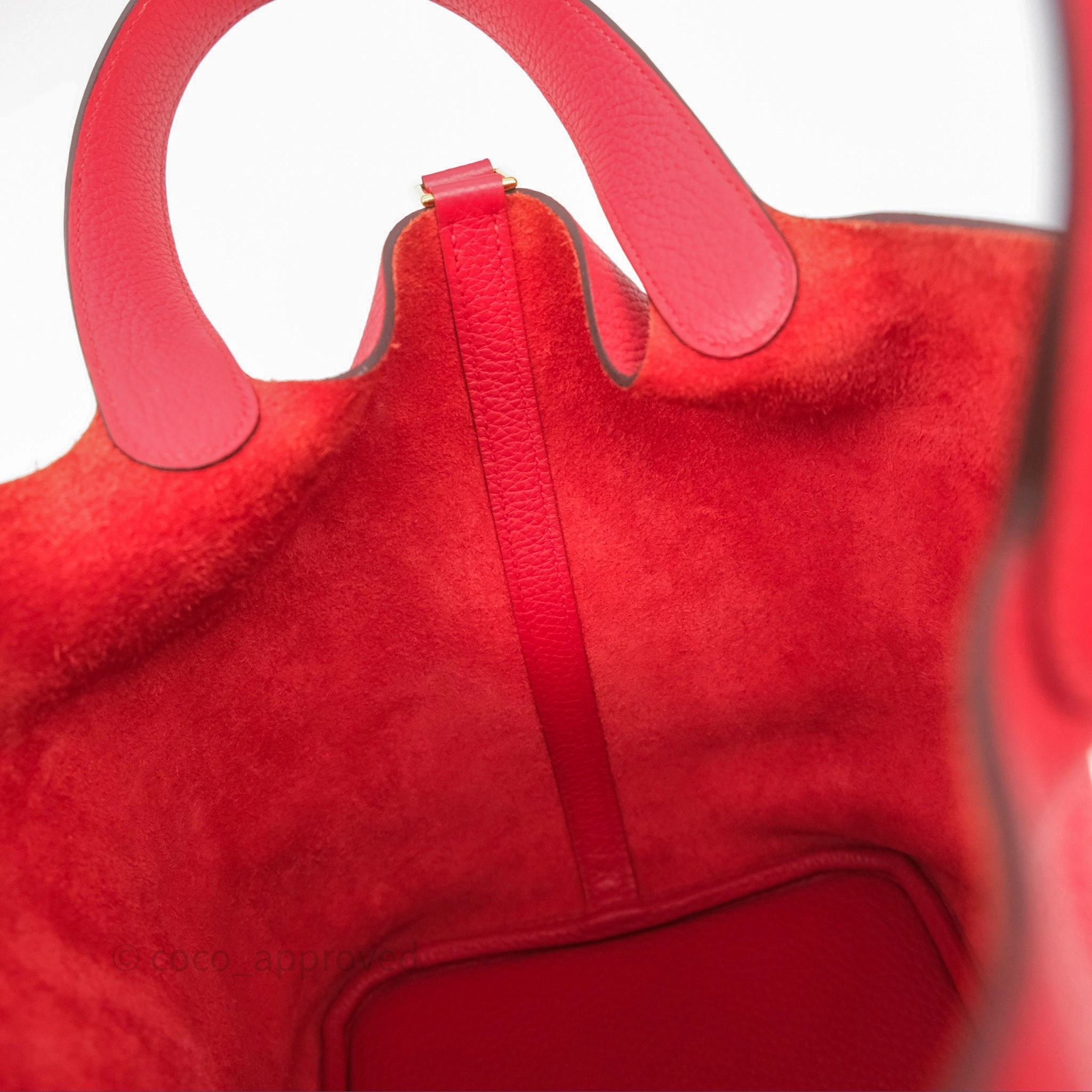 Herms Picotin 22 Rouge Tomate S5 Clemence Gold Hardware