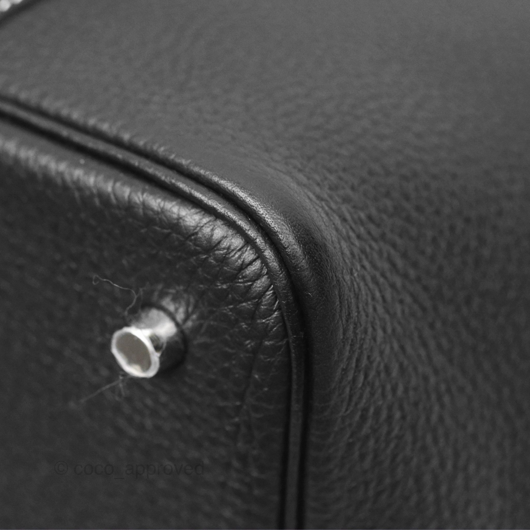 Herms Picotin 22 Stitch Black Clemence Palladium Hardware