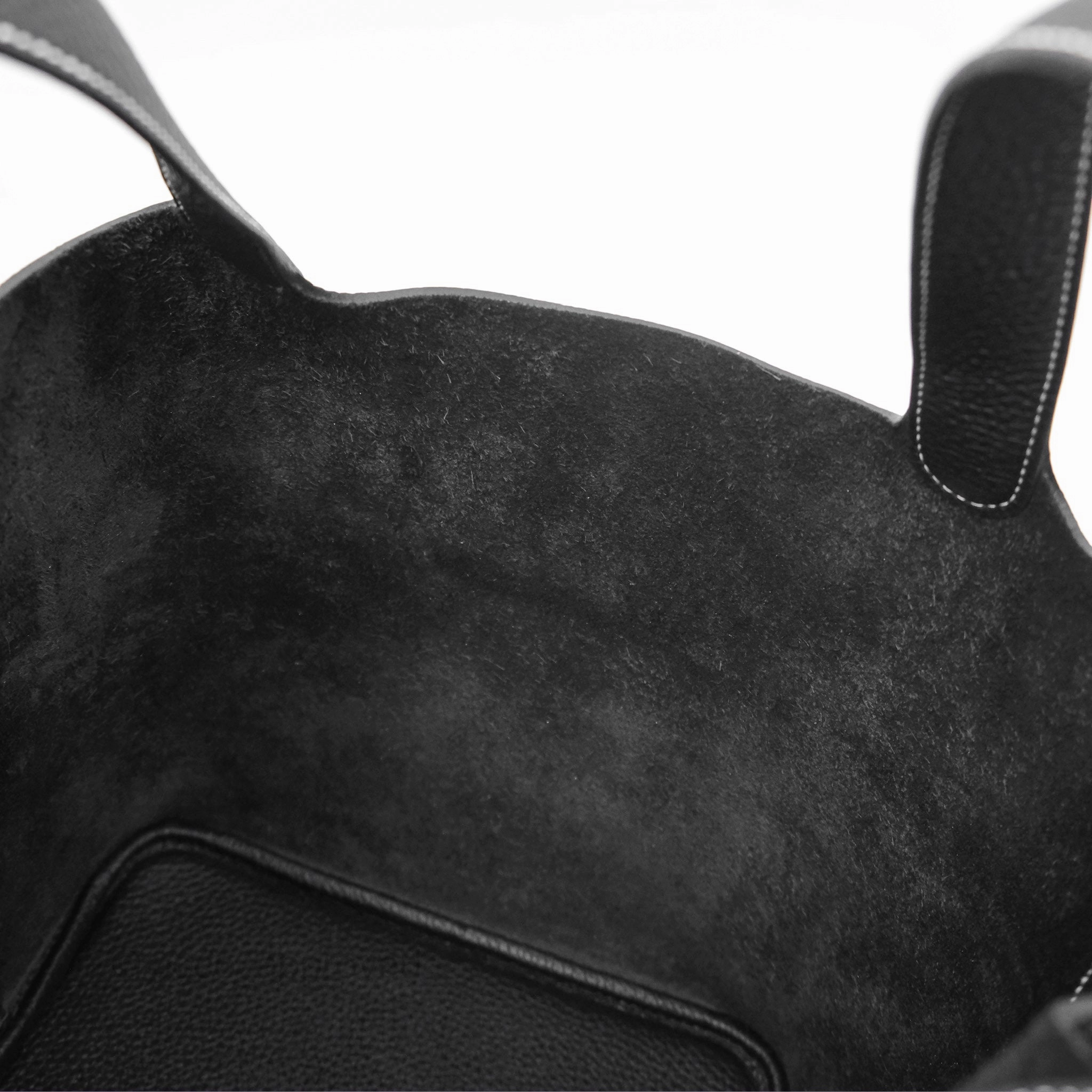 Herms Picotin 22 Stitch Black Clemence Palladium Hardware