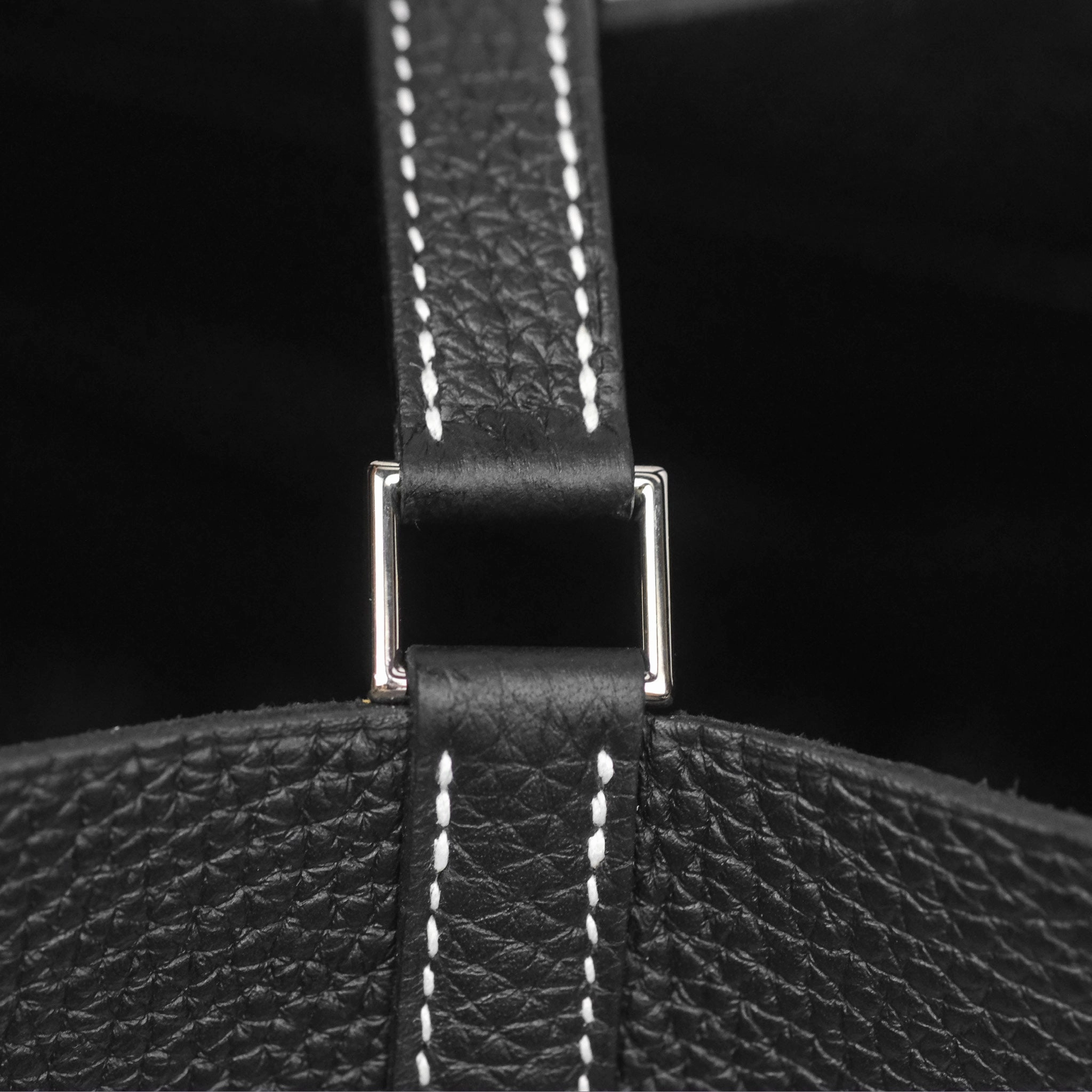 Herms Picotin 22 Stitch Black Clemence Palladium Hardware