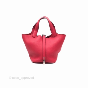 Herms Picotin Lock 18 Bougainvillier A5 Clemence Palladium Hardware