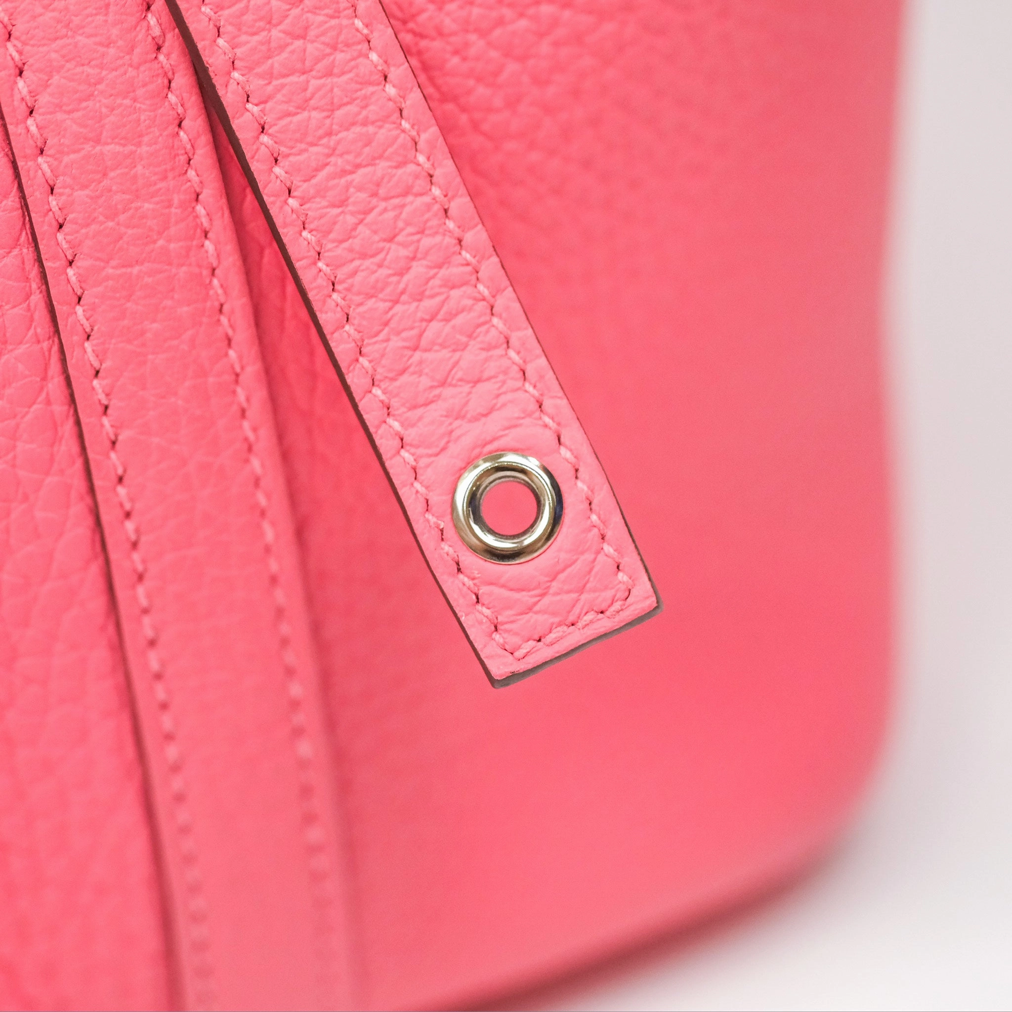 Herms Picotin Lock 18 Eclat Rose Azalee Clemence/ Terre Battue Swift Palladium Hardware