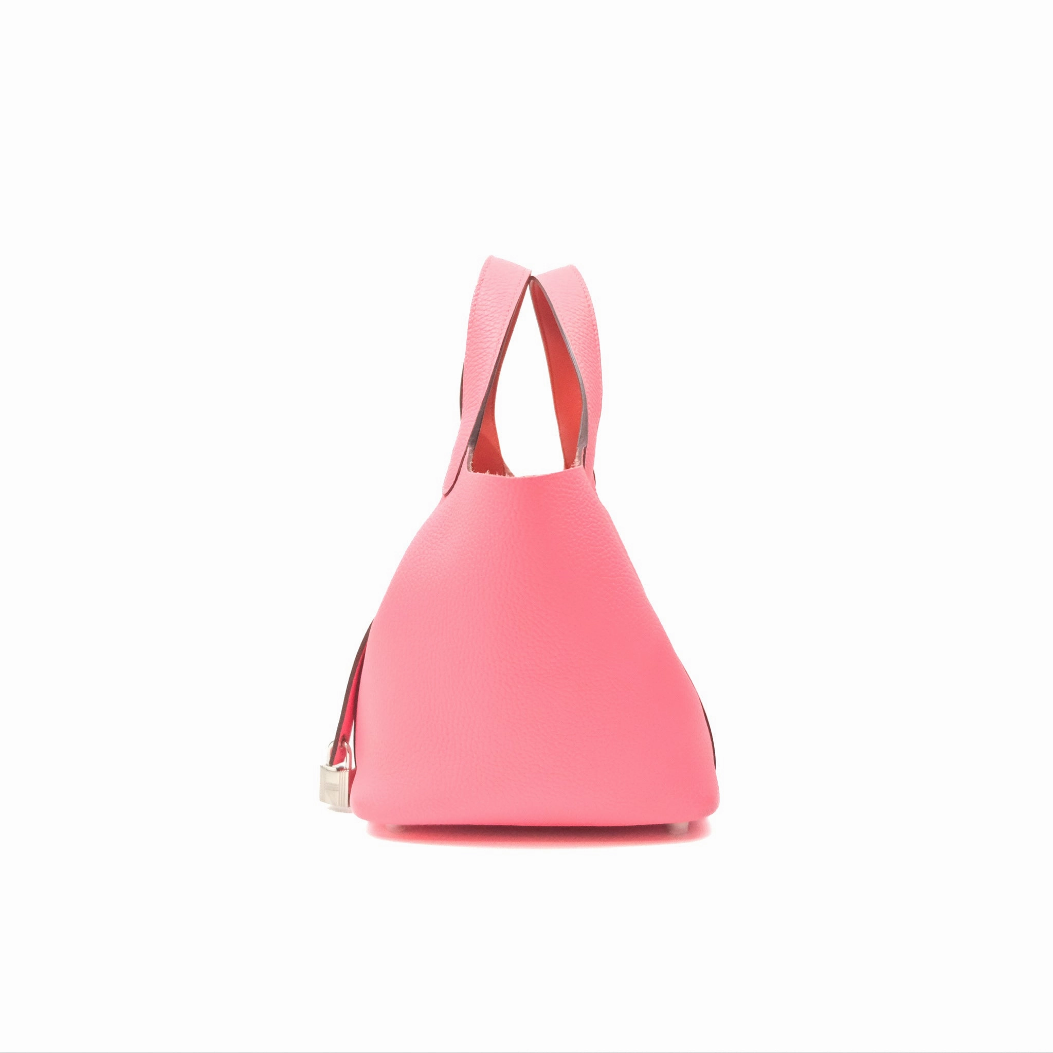 Herms Picotin Lock 18 Eclat Rose Azalee Clemence/ Terre Battue Swift Palladium Hardware