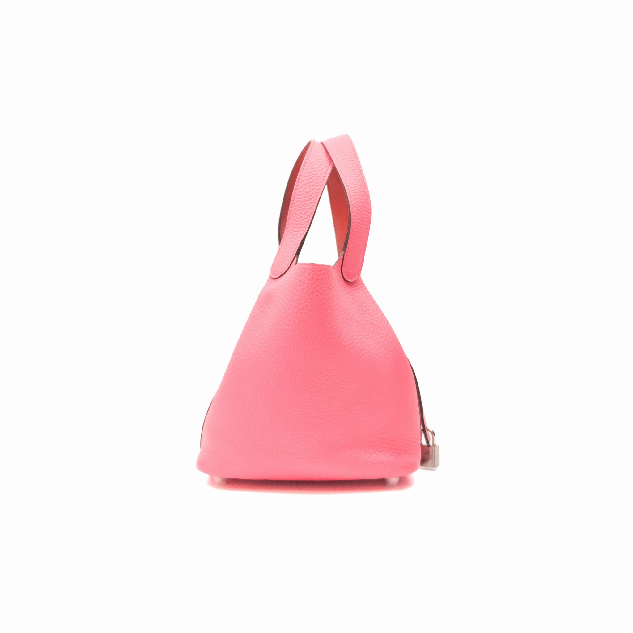 Herms Picotin Lock 18 Eclat Rose Azalee Clemence/ Terre Battue Swift Palladium Hardware