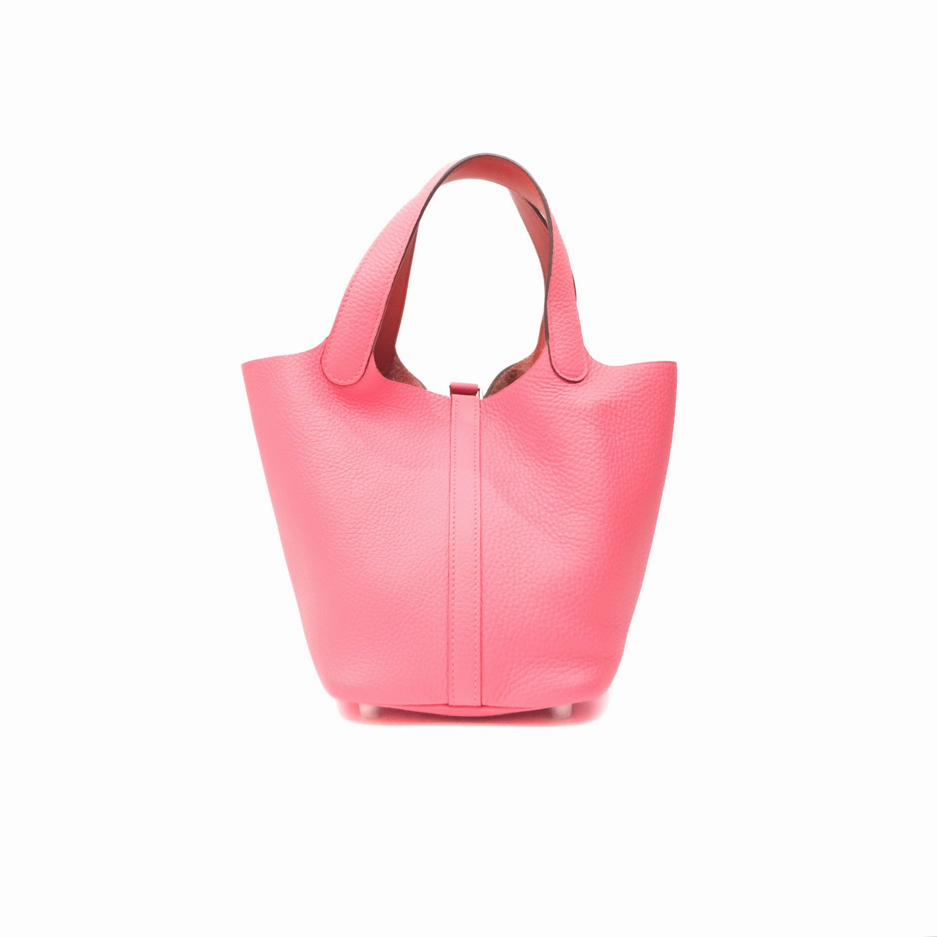 Herms Picotin Lock 18 Eclat Rose Azalee Clemence/ Terre Battue Swift Palladium Hardware