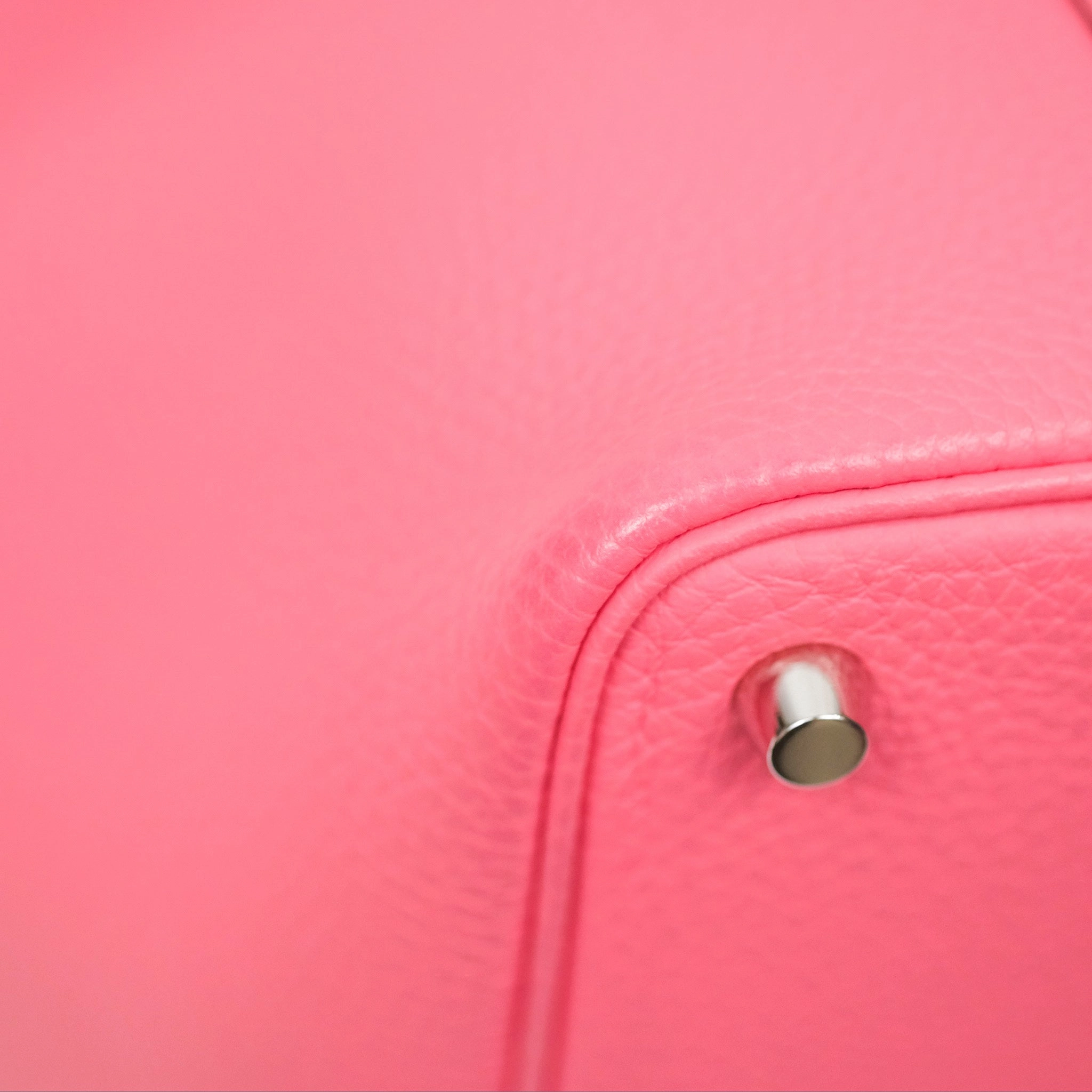 Herms Picotin Lock 18 Eclat Rose Azalee Clemence/ Terre Battue Swift Palladium Hardware