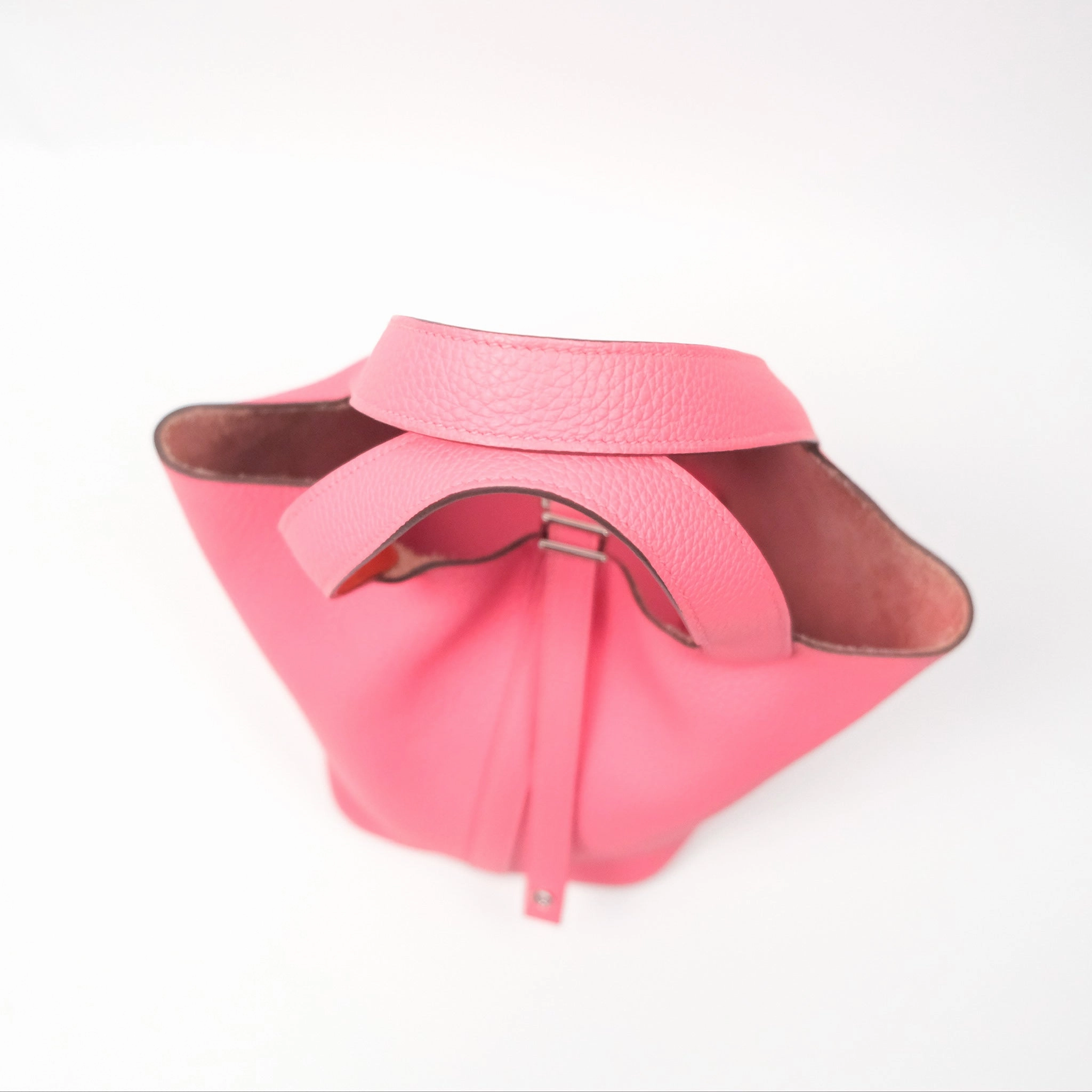 Herms Picotin Lock 18 Eclat Rose Azalee Clemence/ Terre Battue Swift Palladium Hardware