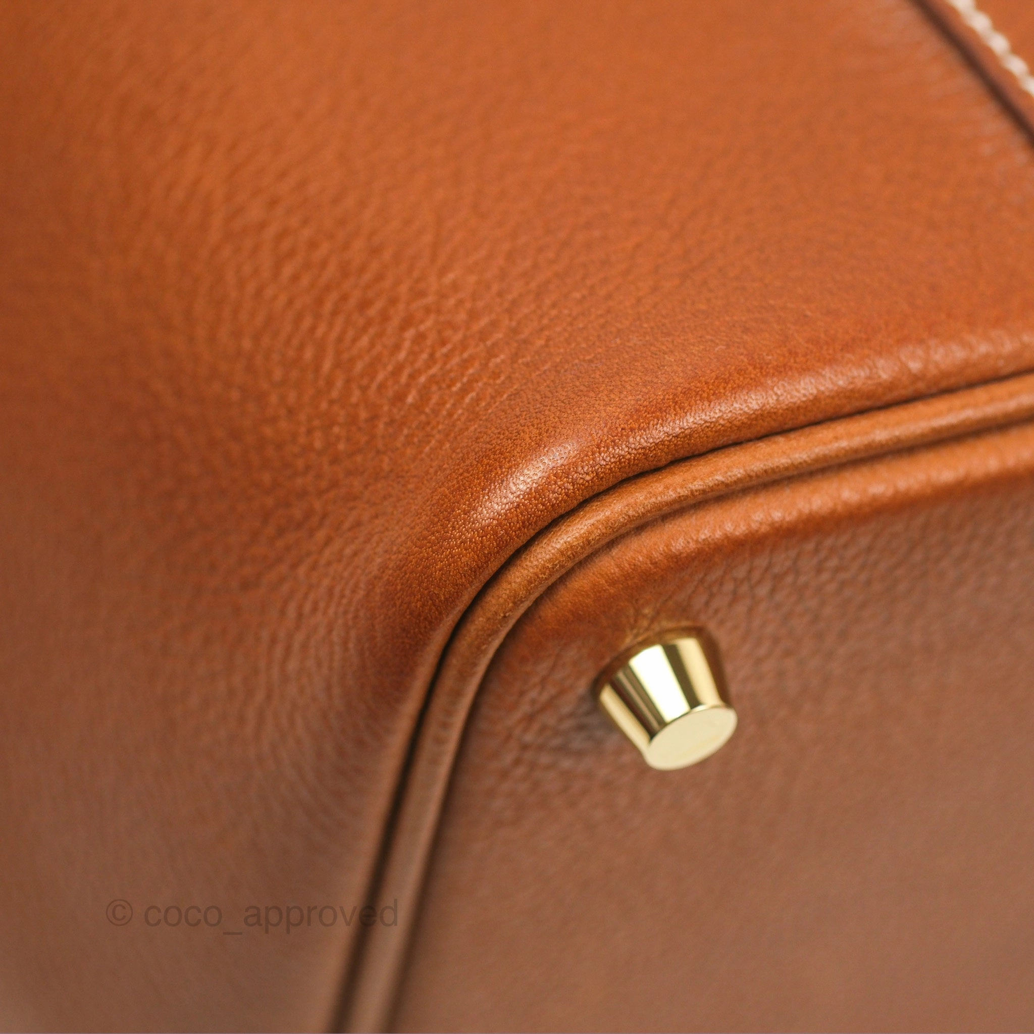 Herms Picotin Lock 18 Fauve Barenia Gold Hardware