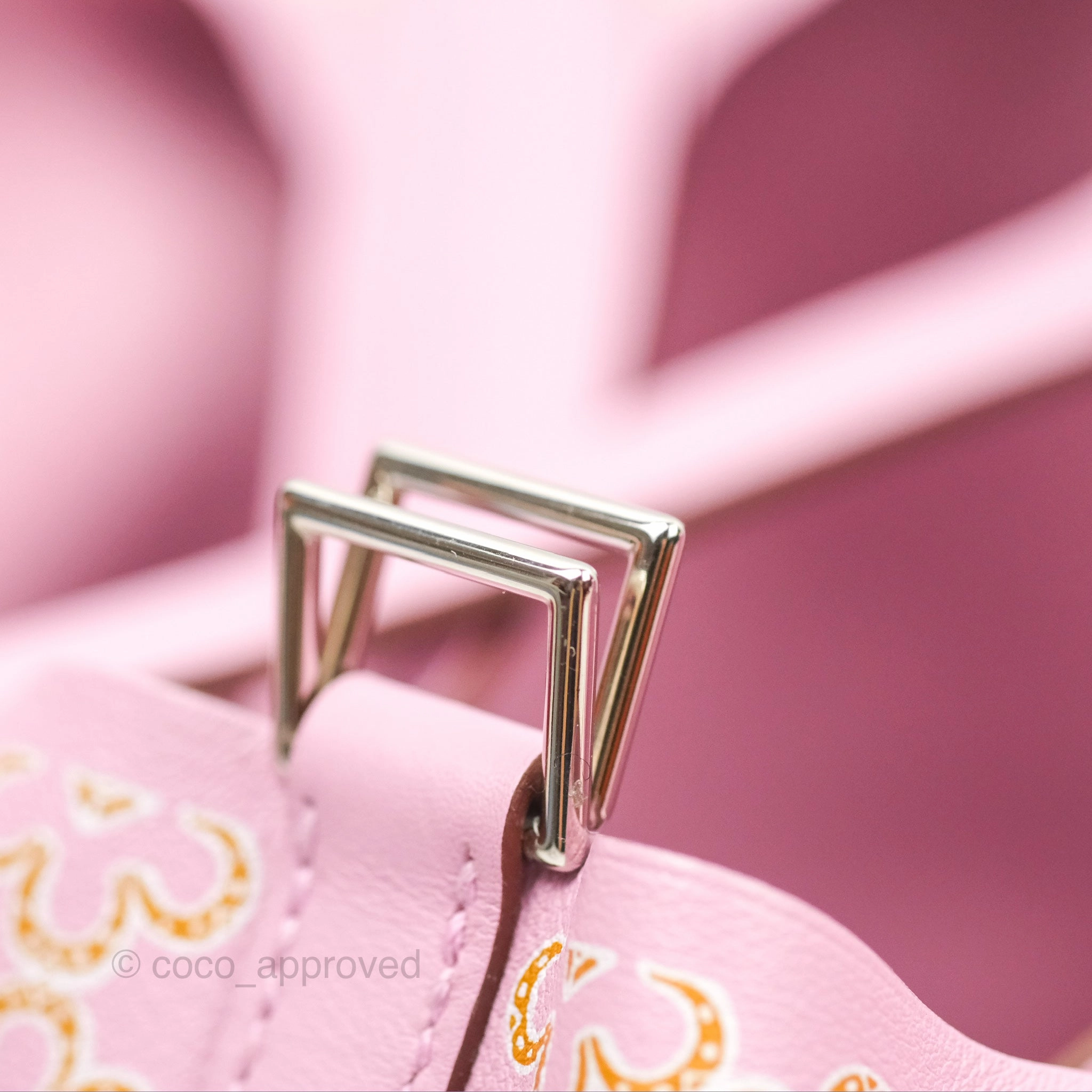 Herms Picotin Lock 18 Lucky Daisy Mauve Sylvestre Swift Palladium Hardware